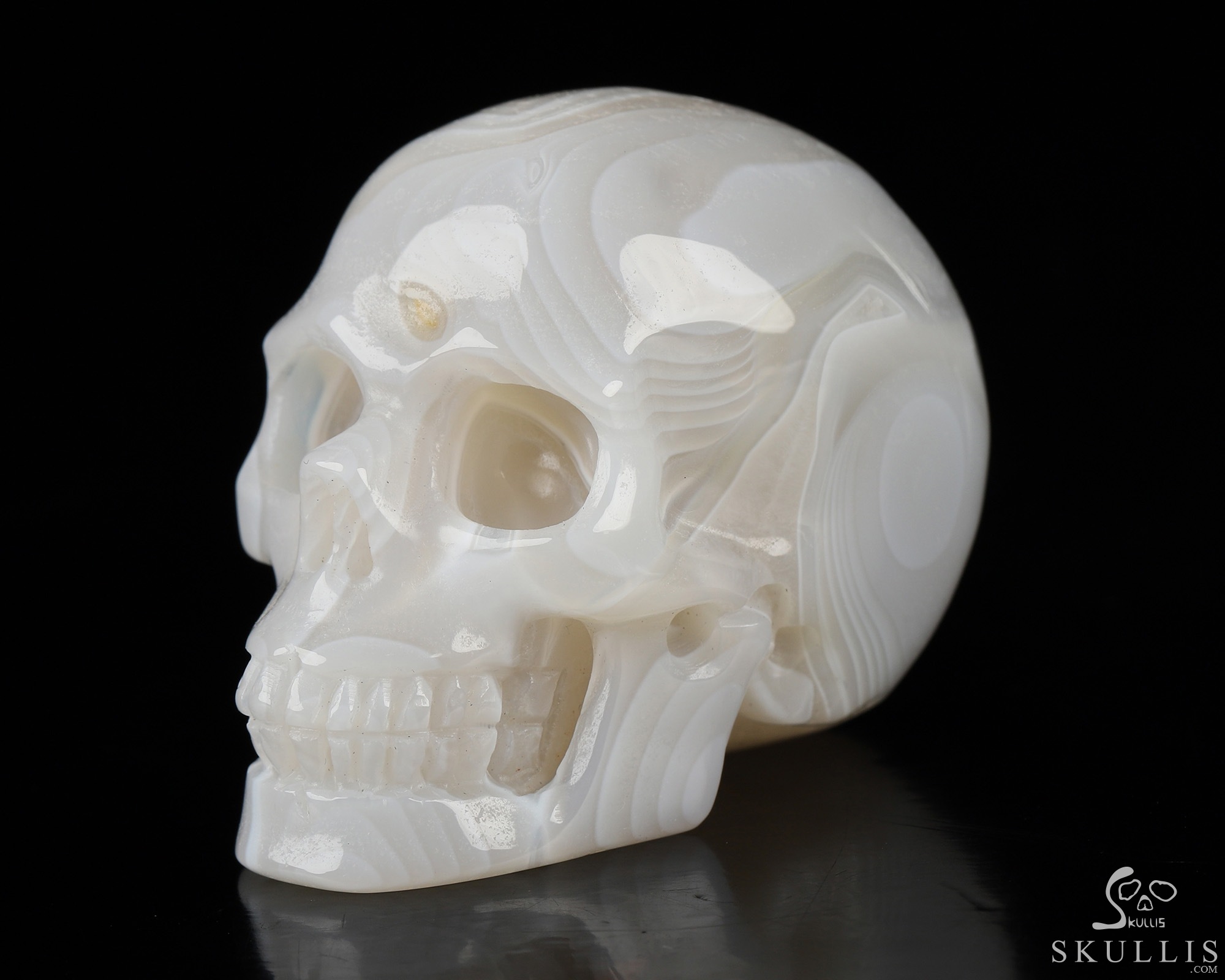 2.0" Banded Agate Hand Carved Crystal Skull, Realistic, Crystal Healing 2.0" Banded Agate Hand Carved Crystal Skull, Realistic, Crystal Healing