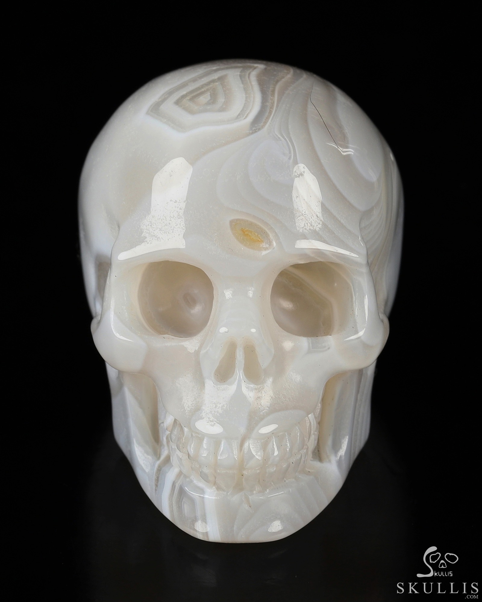 2.0" Banded Agate Hand Carved Crystal Skull, Realistic, Crystal Healing 2.0" Banded Agate Hand Carved Crystal Skull, Realistic, Crystal Healing