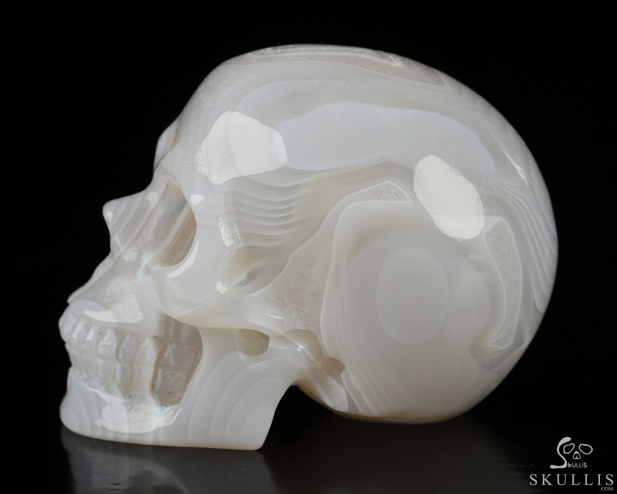 2.0" Banded Agate Hand Carved Crystal Skull, Realistic, Crystal Healing 2.0" Banded Agate Hand Carved Crystal Skull, Realistic, Crystal Healing