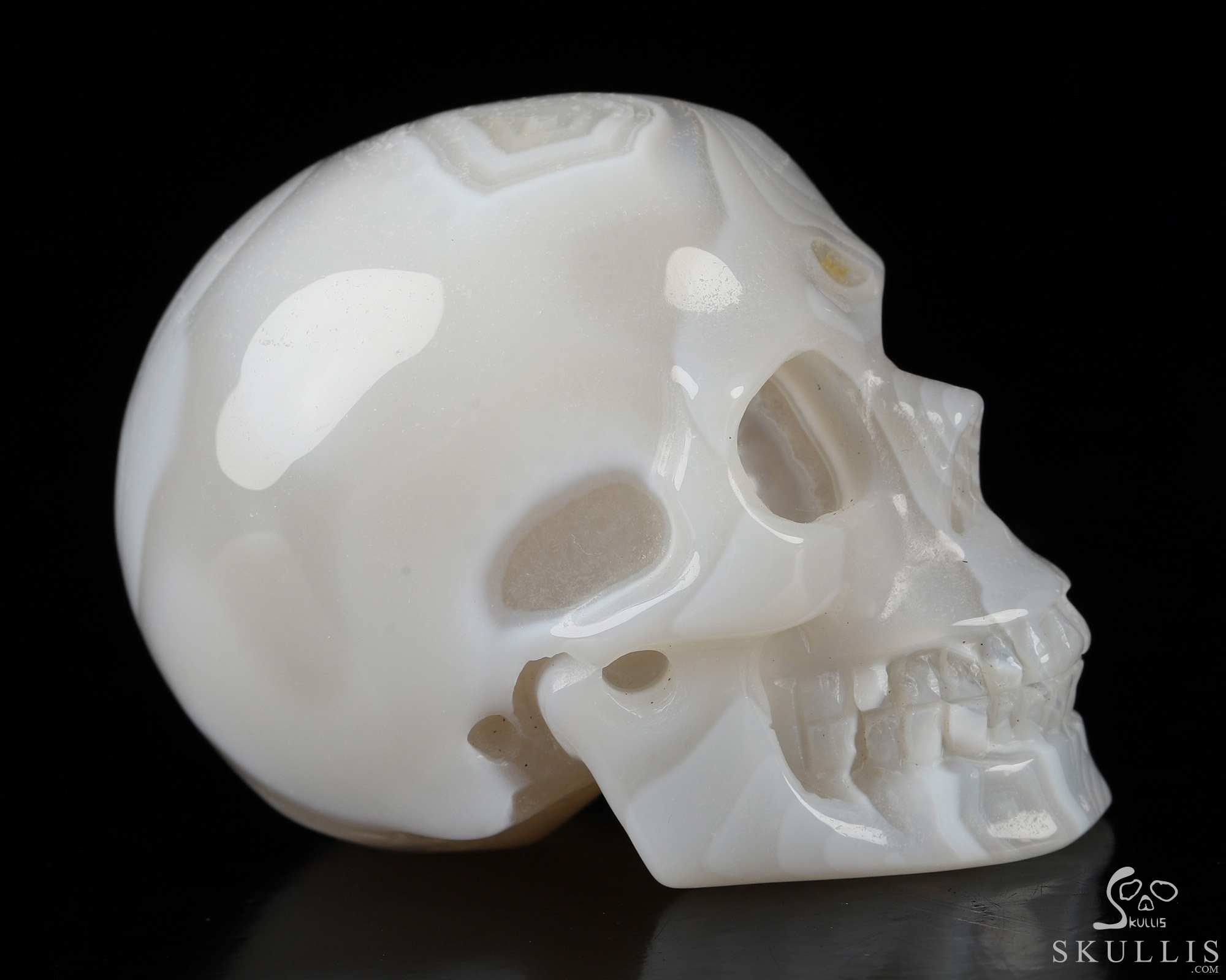 2.0" Banded Agate Hand Carved Crystal Skull, Realistic, Crystal Healing 2.0" Banded Agate Hand Carved Crystal Skull, Realistic, Crystal Healing