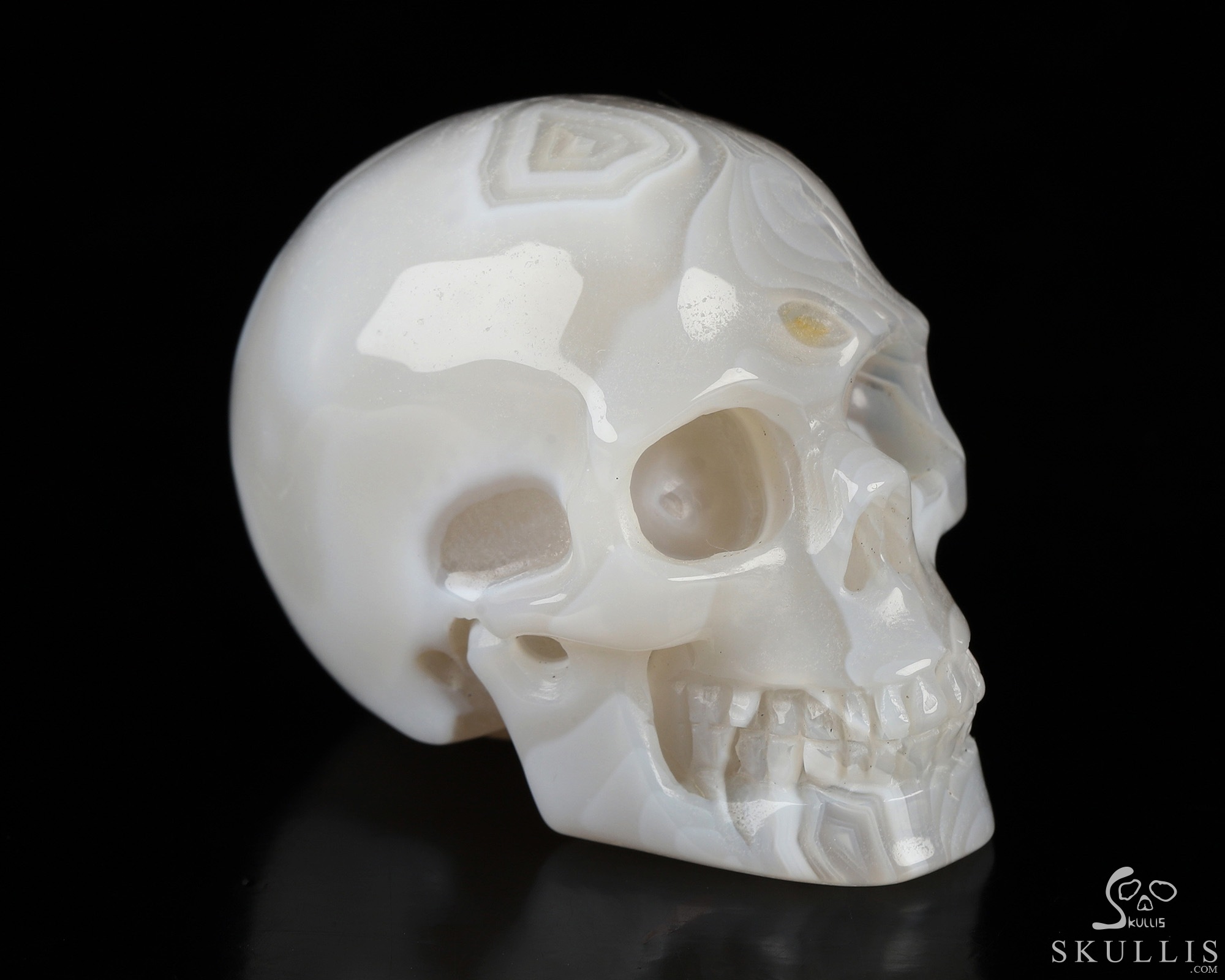 2.0" Banded Agate Hand Carved Crystal Skull, Realistic, Crystal Healing 2.0" Banded Agate Hand Carved Crystal Skull, Realistic, Crystal Healing