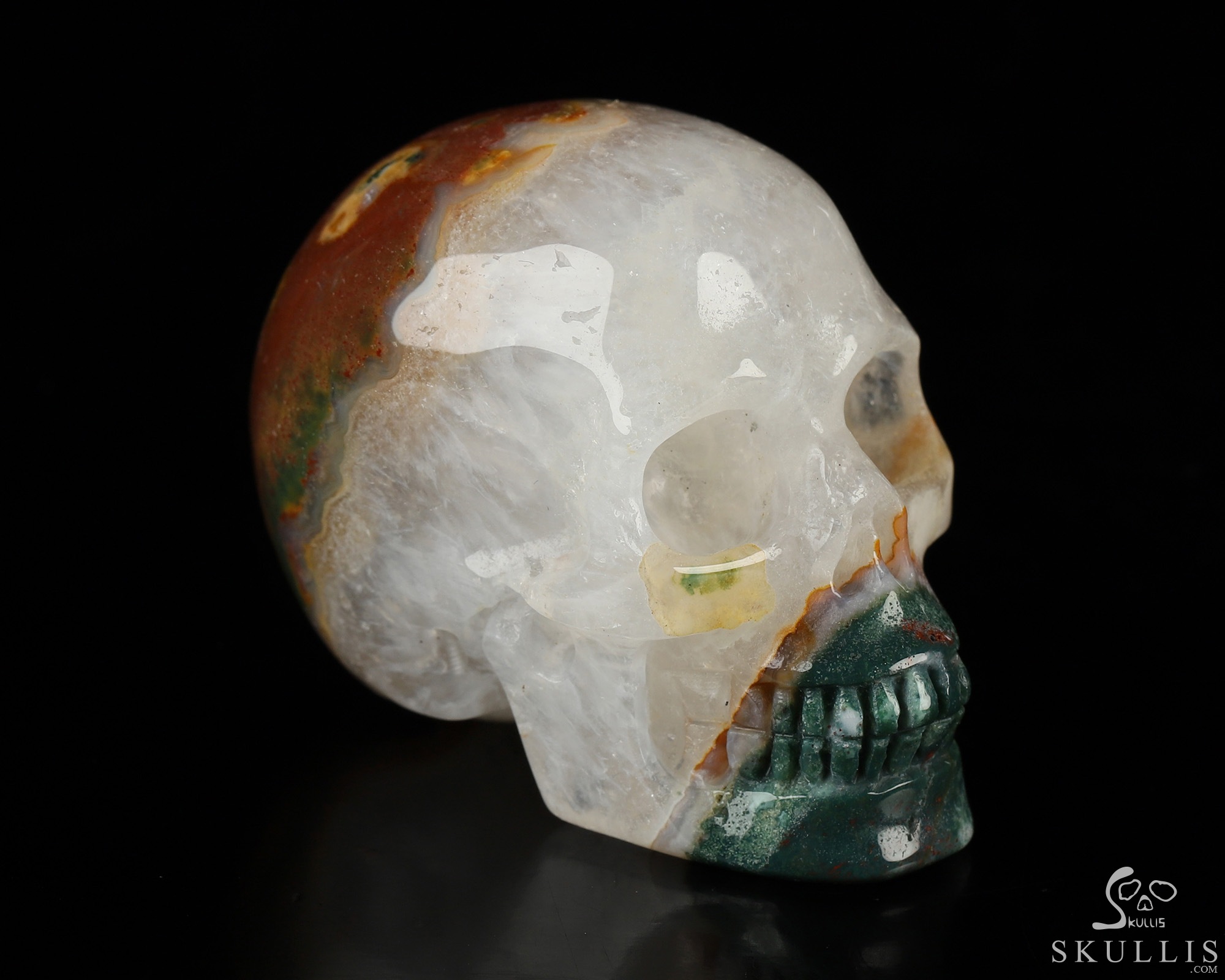 2.0" Bloodstone Hand Carved Crystal Skull, Realistic, Crystal Healing 2.0" Bloodstone Hand Carved Crystal Skull, Realistic, Crystal Healing
