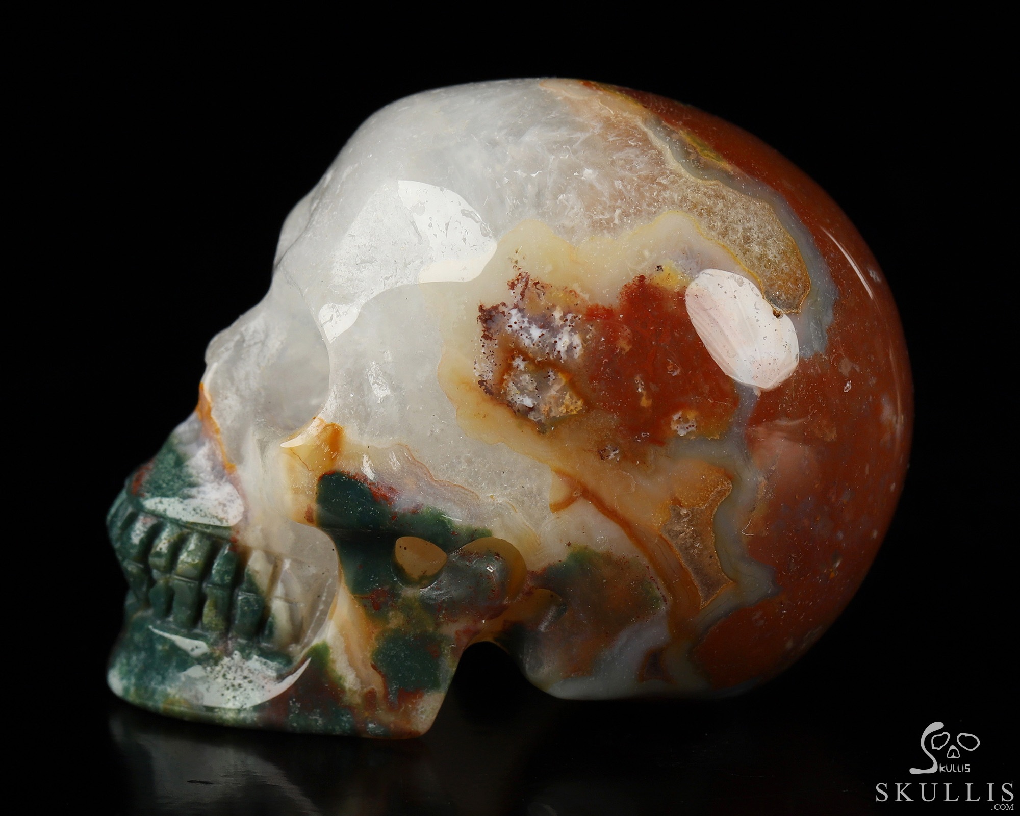 2.0" Bloodstone Hand Carved Crystal Skull, Realistic, Crystal Healing 2.0" Bloodstone Hand Carved Crystal Skull, Realistic, Crystal Healing