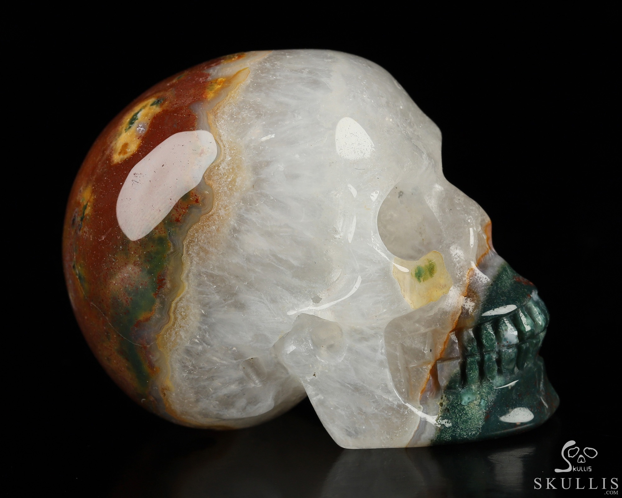 2.0" Bloodstone Hand Carved Crystal Skull, Realistic, Crystal Healing 2.0" Bloodstone Hand Carved Crystal Skull, Realistic, Crystal Healing