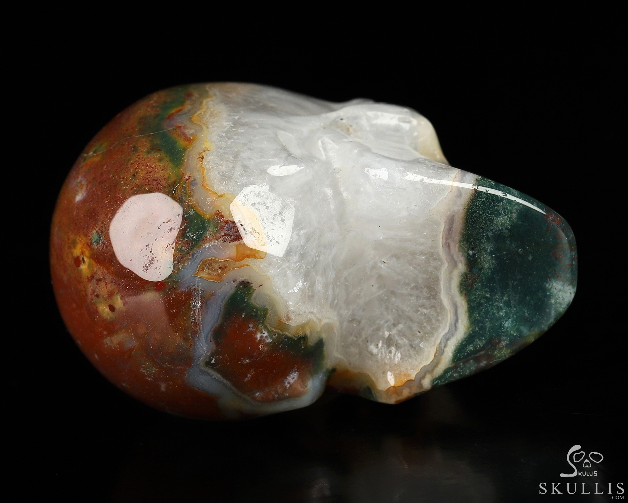 2.0" Bloodstone Hand Carved Crystal Skull, Realistic, Crystal Healing 2.0" Bloodstone Hand Carved Crystal Skull, Realistic, Crystal Healing