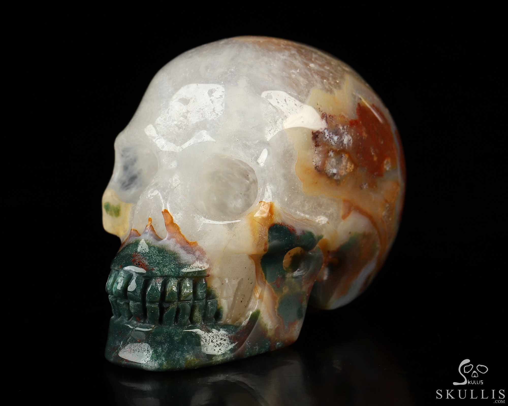 2.0" Bloodstone Hand Carved Crystal Skull, Realistic, Crystal Healing 2.0" Bloodstone Hand Carved Crystal Skull, Realistic, Crystal Healing