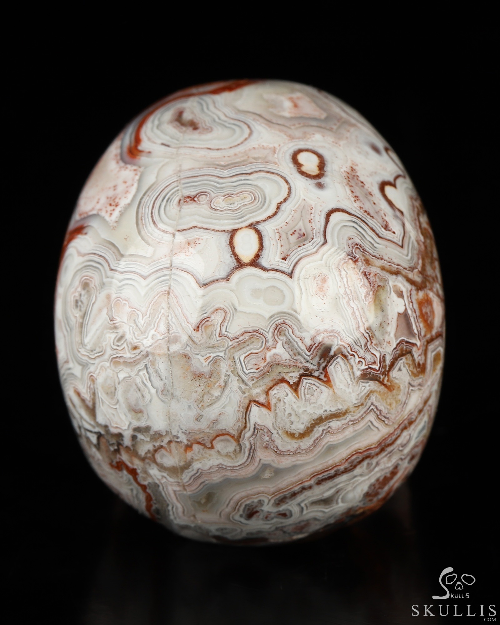 Gemstone 2.0" Red Crazy Lace Agate Hand Carved Crystal Skull, Realistic, Crystal Healing Gemstone 2.0" Red Crazy Lace Agate Hand Carved Crystal Skull, Realistic, Crystal Healing