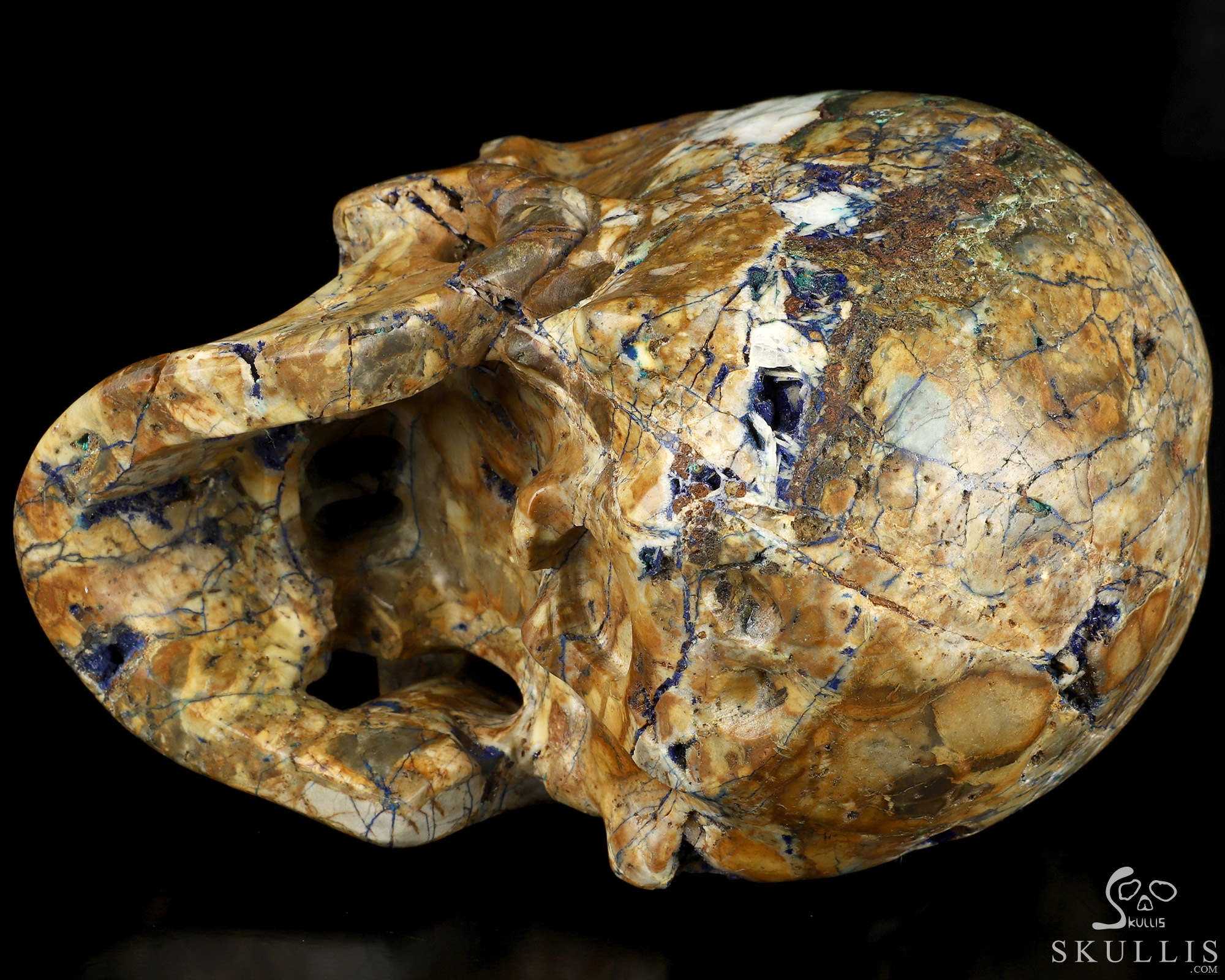 Lifesized 6.5" Azurite Chessylite Hand Carved Crystal Skull, Super Realistic, Crystal Healing Lifesized 6.5" Azurite Chessylite Hand Carved Crystal Skull, Super Realistic, Crystal Healing