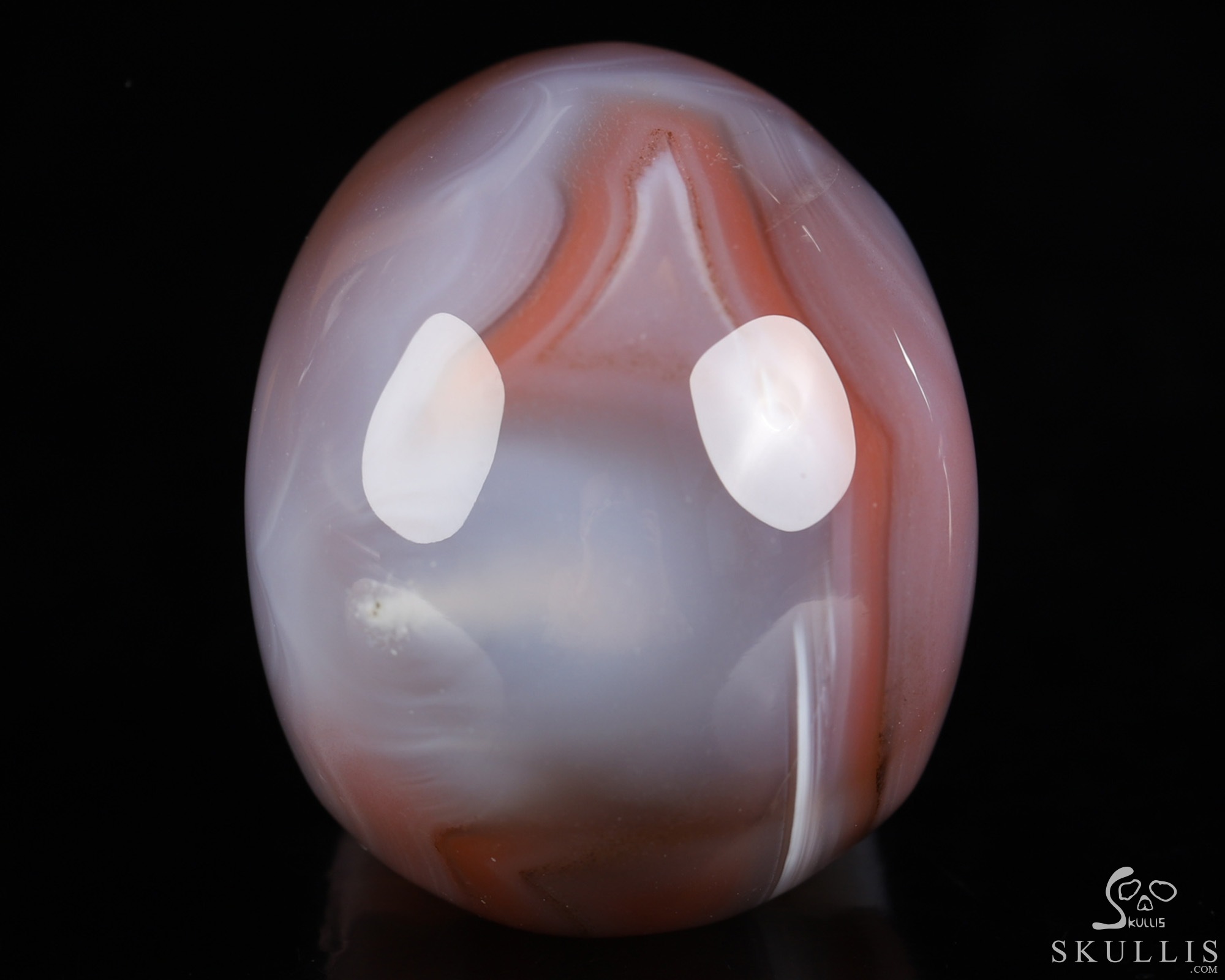 Gemstone 1.9" Mozambique Agate Hand Carved Crystal Skull, Realistic, Crystal Healing Gemstone 1.9" Mozambique Agate Hand Carved Crystal Skull, Realistic, Crystal Healing