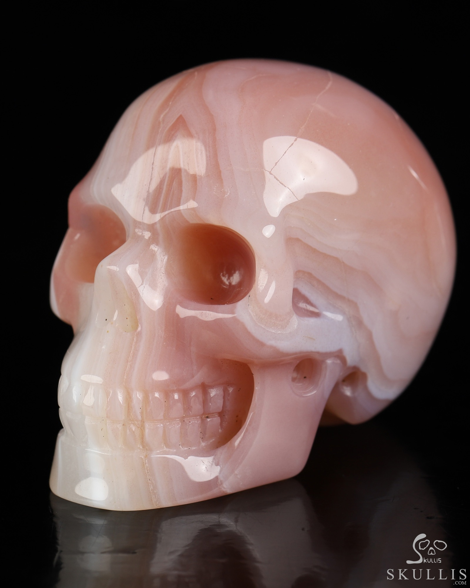 Gemstone 2.0" Mozambique Agate Hand Carved Crystal Skull, Realistic, Crystal Healing Gemstone 2.0" Mozambique Agate Hand Carved Crystal Skull, Realistic, Crystal Healing