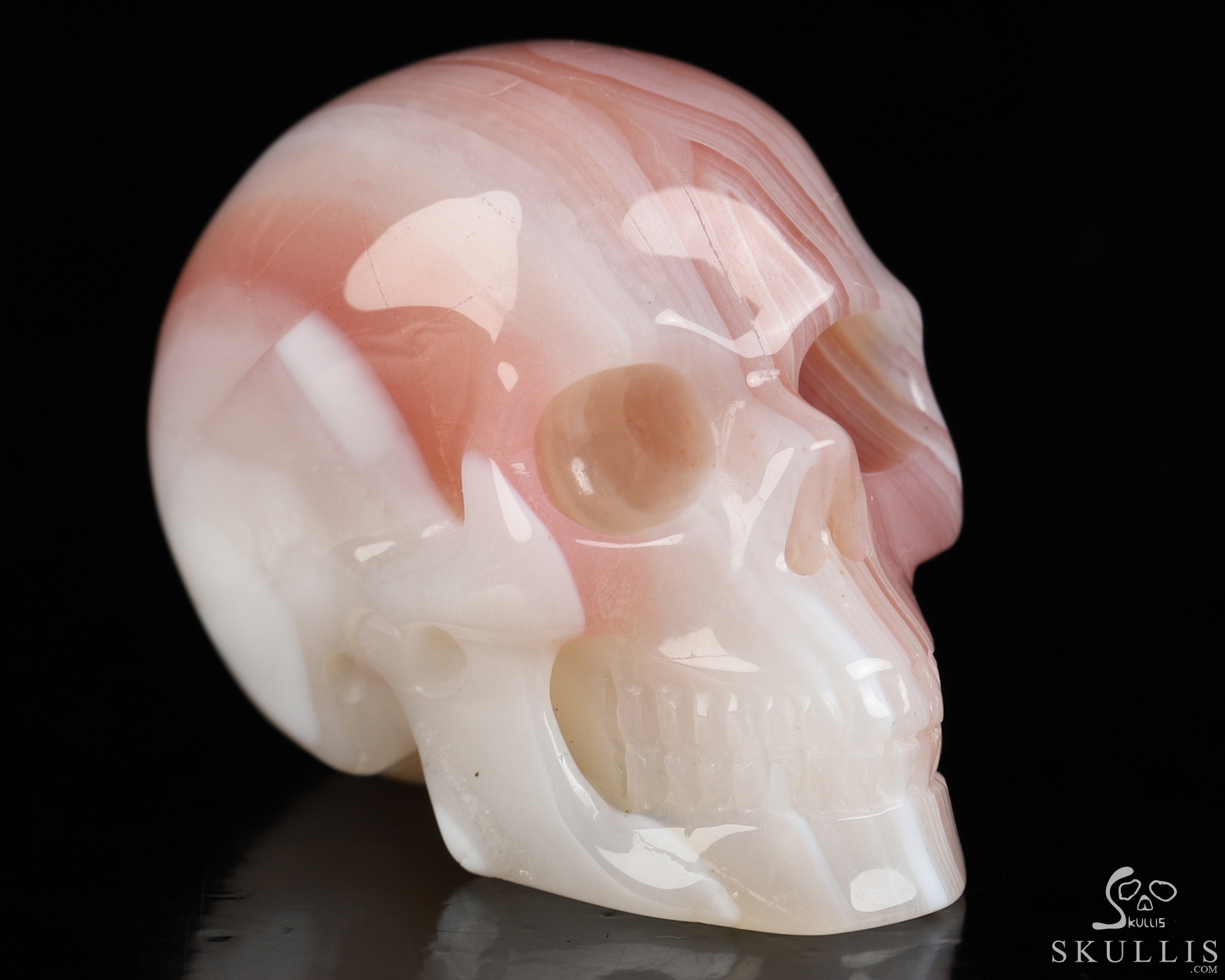Gemstone 2.0" Mozambique Agate Hand Carved Crystal Skull, Realistic, Crystal Healing Gemstone 2.0" Mozambique Agate Hand Carved Crystal Skull, Realistic, Crystal Healing