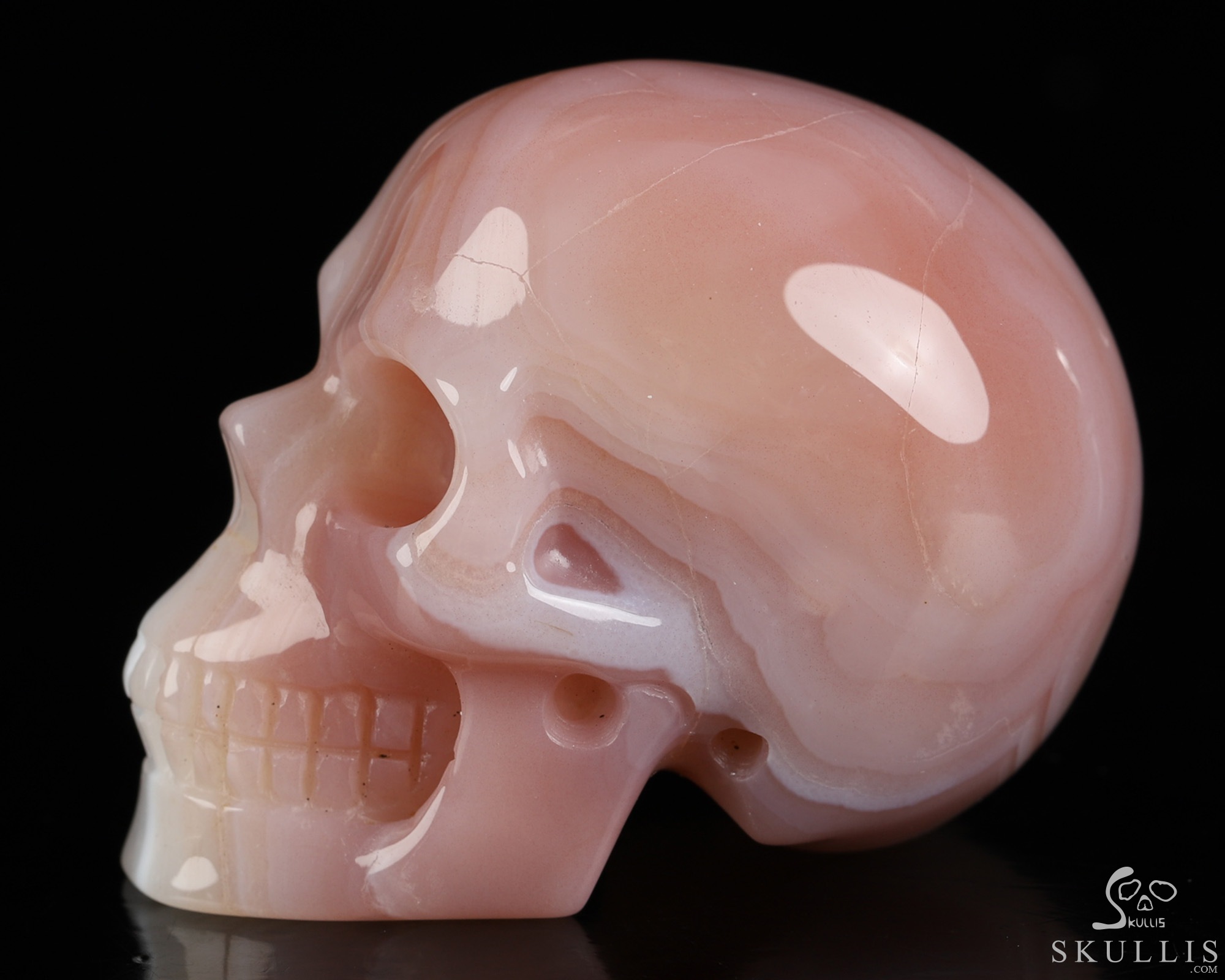 Gemstone 2.0" Mozambique Agate Hand Carved Crystal Skull, Realistic, Crystal Healing Gemstone 2.0" Mozambique Agate Hand Carved Crystal Skull, Realistic, Crystal Healing