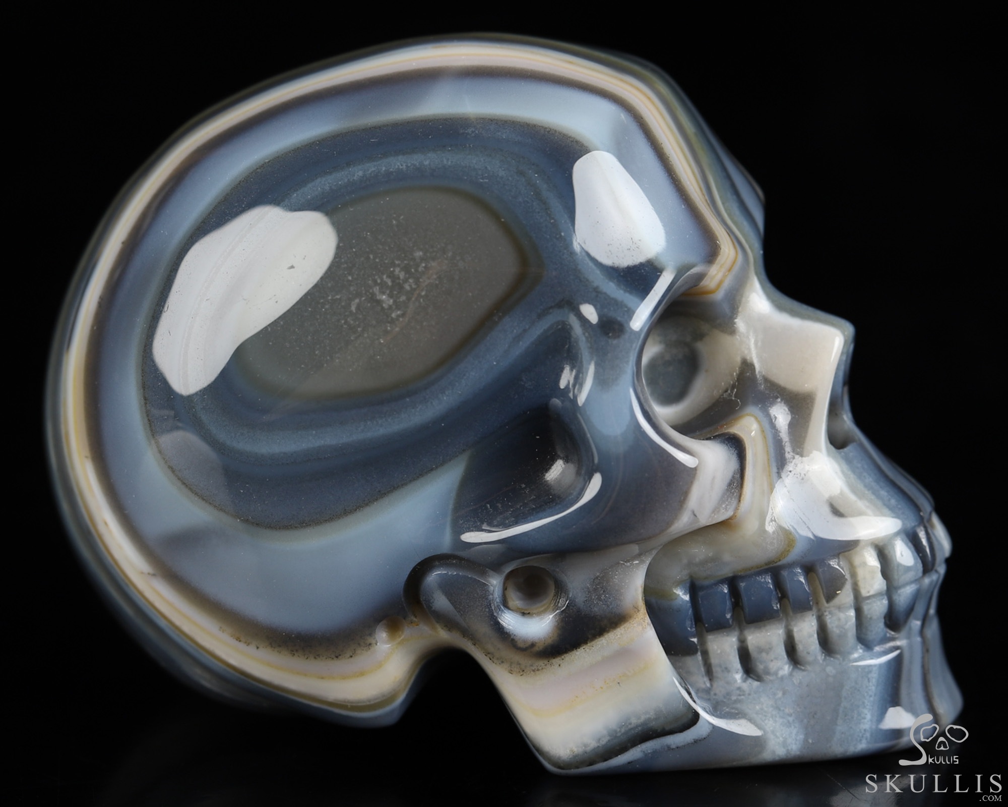 2.0" Premium Brazilian Agate Hand Carved Crystal Skull, Realistic, Crystal Healing 2.0" Premium Brazilian Agate Hand Carved Crystal Skull, Realistic, Crystal Healing