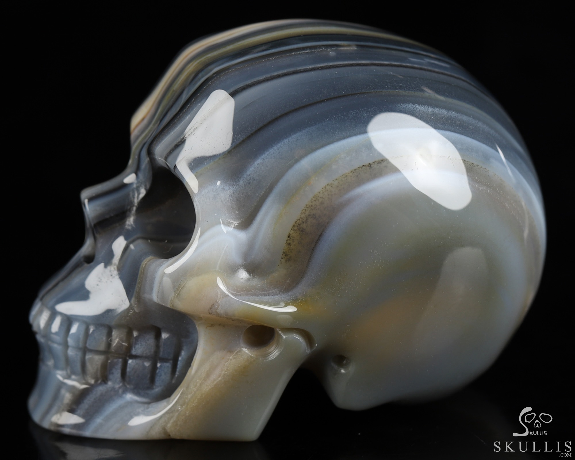 2.0" Premium Brazilian Agate Hand Carved Crystal Skull, Realistic, Crystal Healing 2.0" Premium Brazilian Agate Hand Carved Crystal Skull, Realistic, Crystal Healing