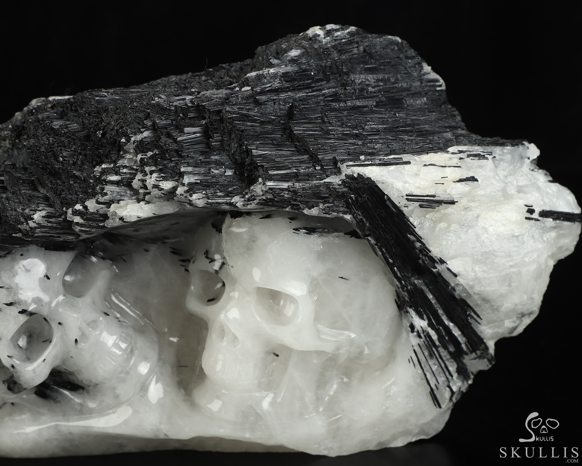 10.4" Black Tourmaline Hand Carved Crystal Skull Fine Art Sculpture, Crystal Healing 10.4" Black Tourmaline Hand Carved Crystal Skull Fine Art Sculpture, Crystal Healing