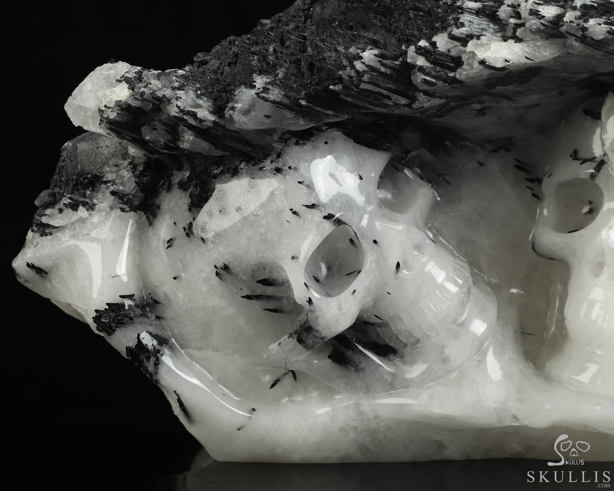 10.4" Black Tourmaline Hand Carved Crystal Skull Fine Art Sculpture, Crystal Healing 10.4" Black Tourmaline Hand Carved Crystal Skull Fine Art Sculpture, Crystal Healing