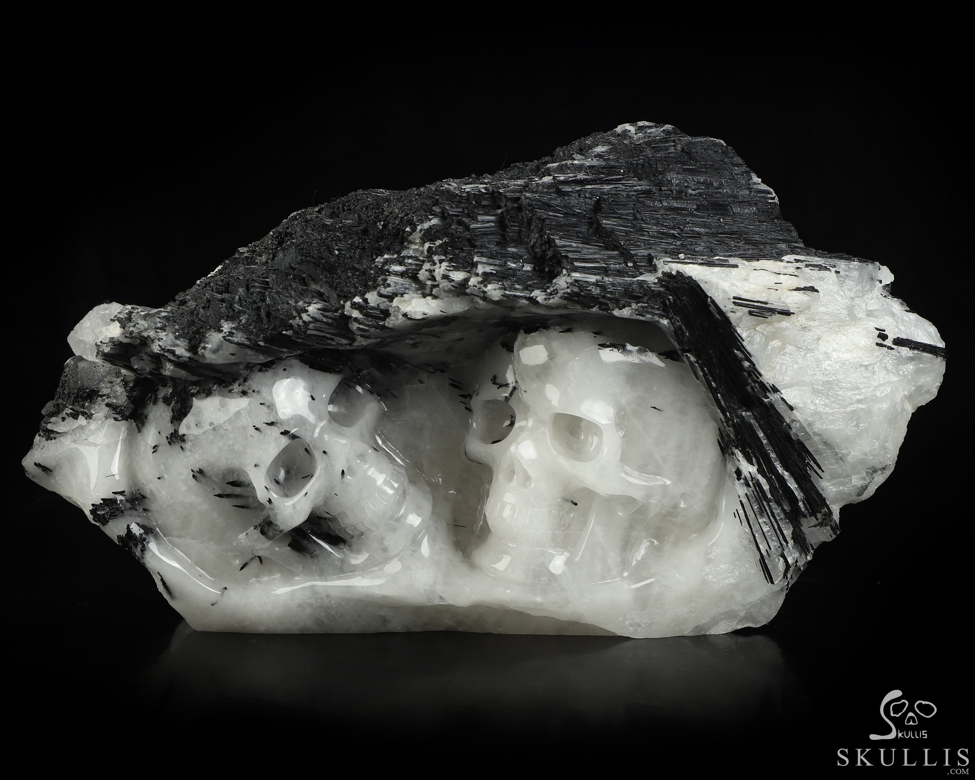 10.4" Black Tourmaline Hand Carved Crystal Skull Fine Art Sculpture, Crystal Healing 10.4" Black Tourmaline Hand Carved Crystal Skull Fine Art Sculpture, Crystal Healing