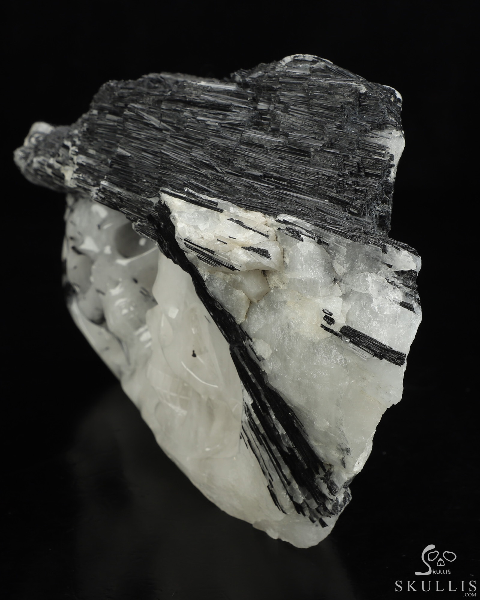 10.4" Black Tourmaline Hand Carved Crystal Skull Fine Art Sculpture, Crystal Healing 10.4" Black Tourmaline Hand Carved Crystal Skull Fine Art Sculpture, Crystal Healing