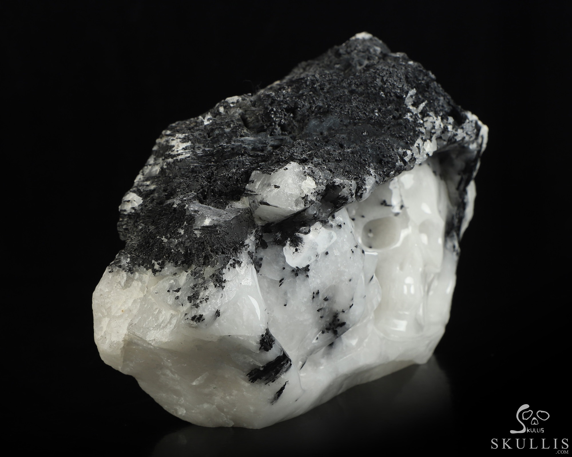 10.4" Black Tourmaline Hand Carved Crystal Skull Fine Art Sculpture, Crystal Healing 10.4" Black Tourmaline Hand Carved Crystal Skull Fine Art Sculpture, Crystal Healing