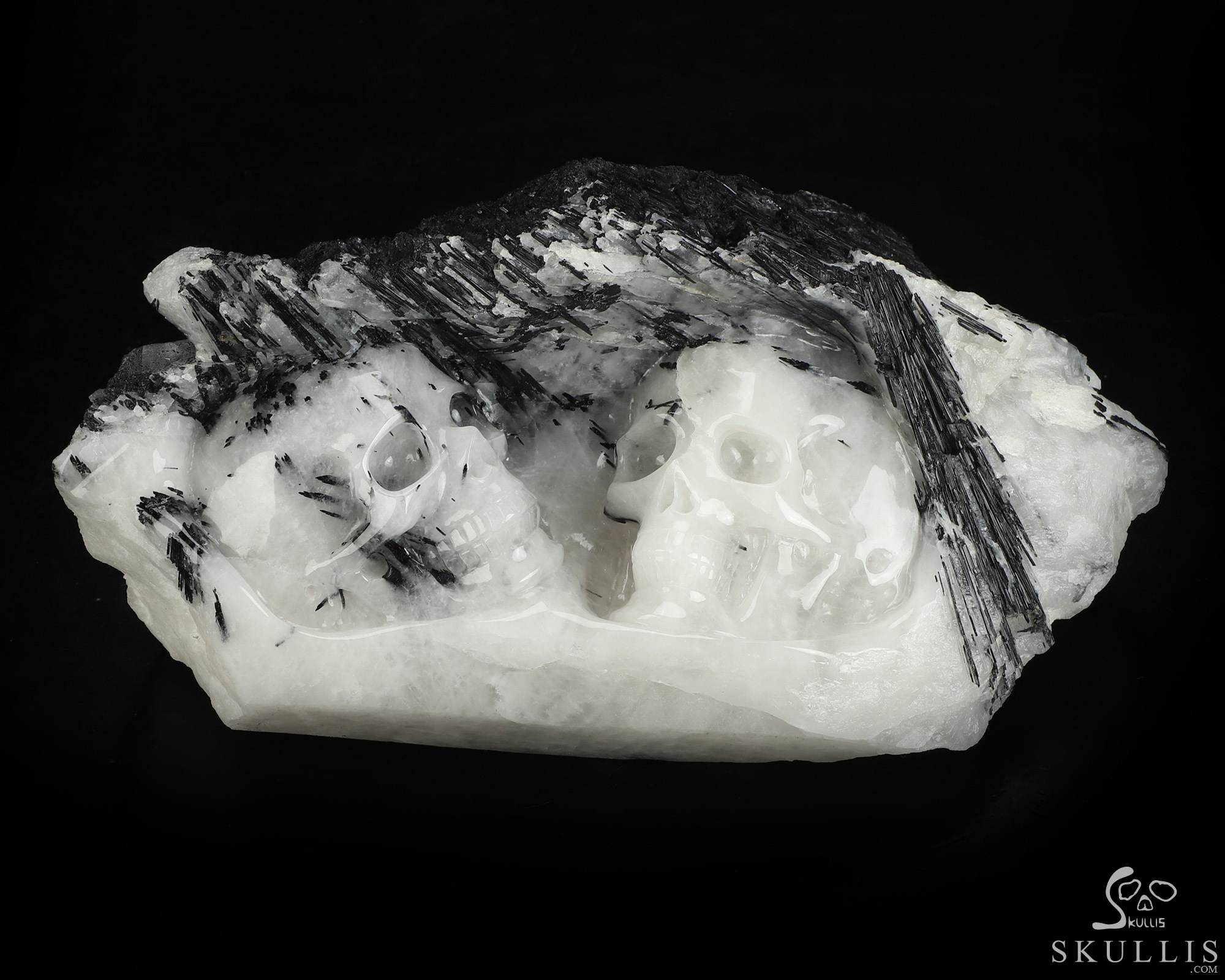 10.4" Black Tourmaline Hand Carved Crystal Skull Fine Art Sculpture, Crystal Healing 10.4" Black Tourmaline Hand Carved Crystal Skull Fine Art Sculpture, Crystal Healing