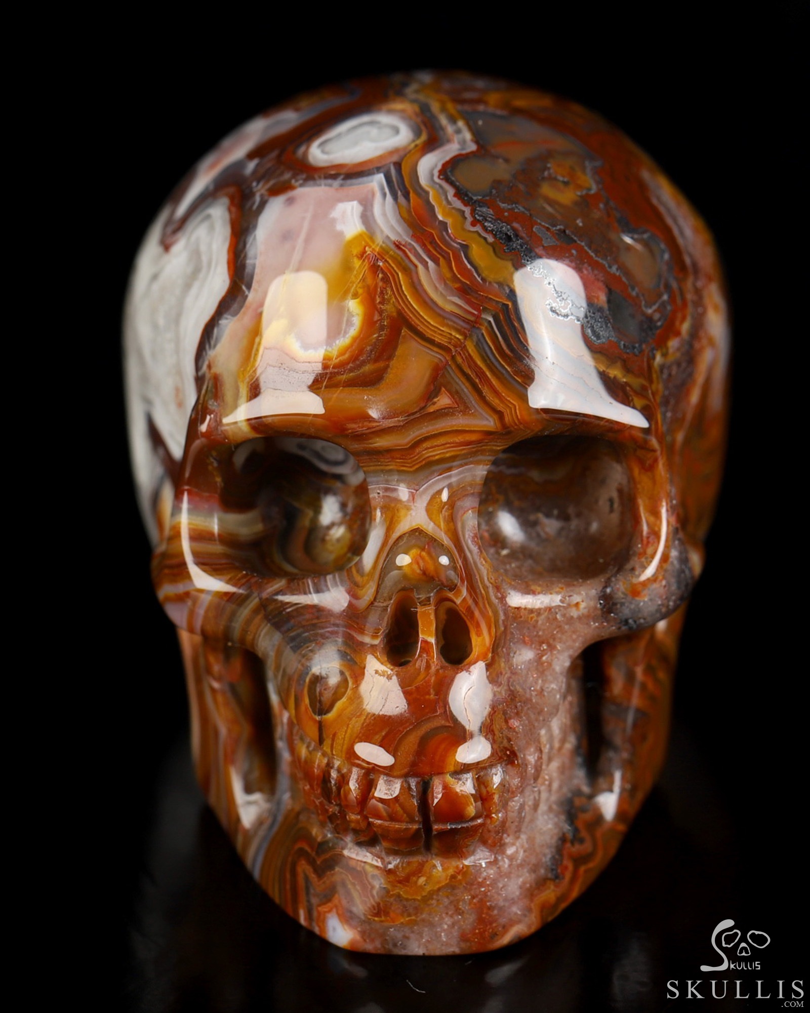 Gemstone 2.0" Red Crazy Lace Agate Hand Carved Crystal Skull, Realistic, Crystal Healing Gemstone 2.0" Red Crazy Lace Agate Hand Carved Crystal Skull, Realistic, Crystal Healing