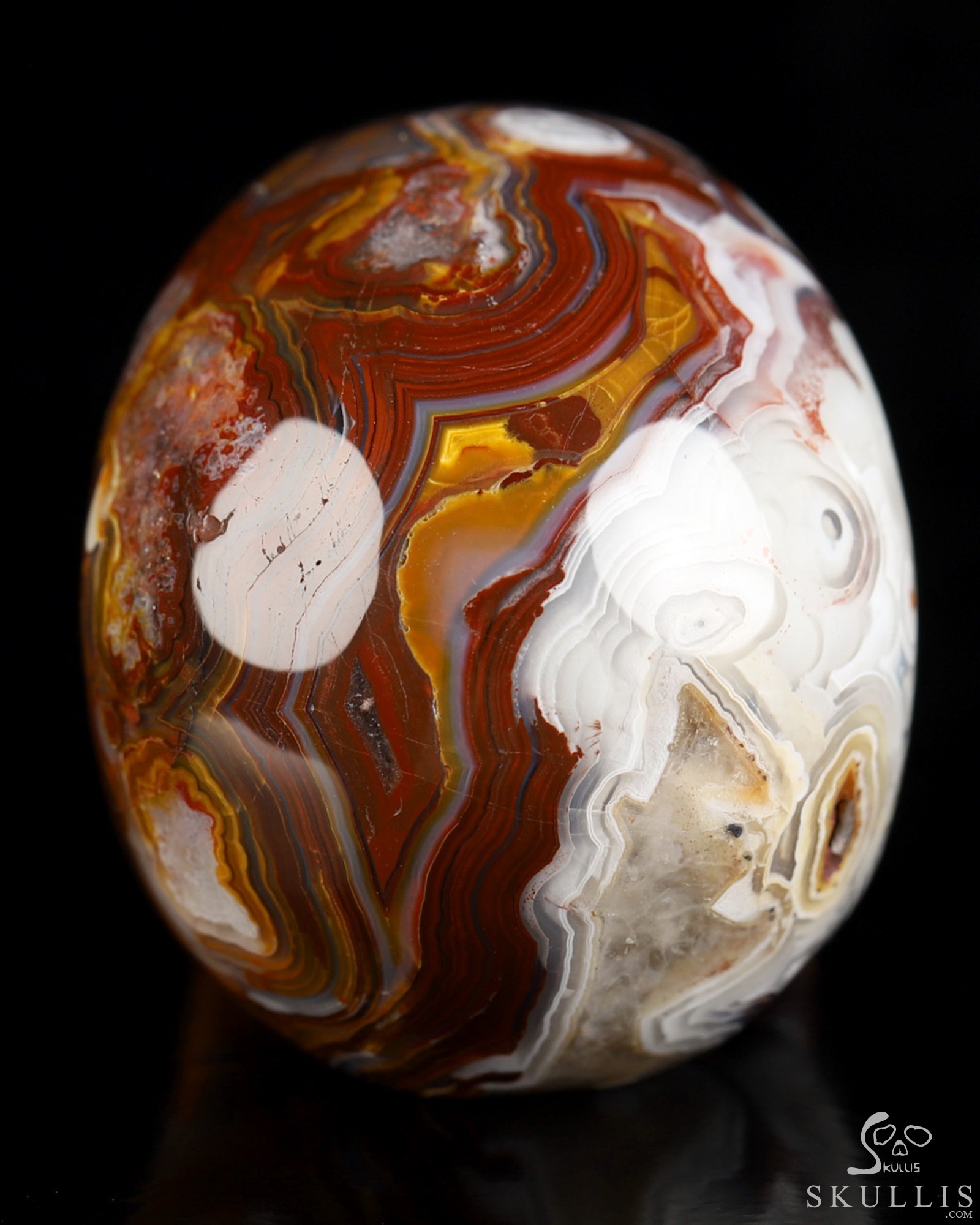 Gemstone 2.0" Red Crazy Lace Agate Hand Carved Crystal Skull, Realistic, Crystal Healing Gemstone 2.0" Red Crazy Lace Agate Hand Carved Crystal Skull, Realistic, Crystal Healing