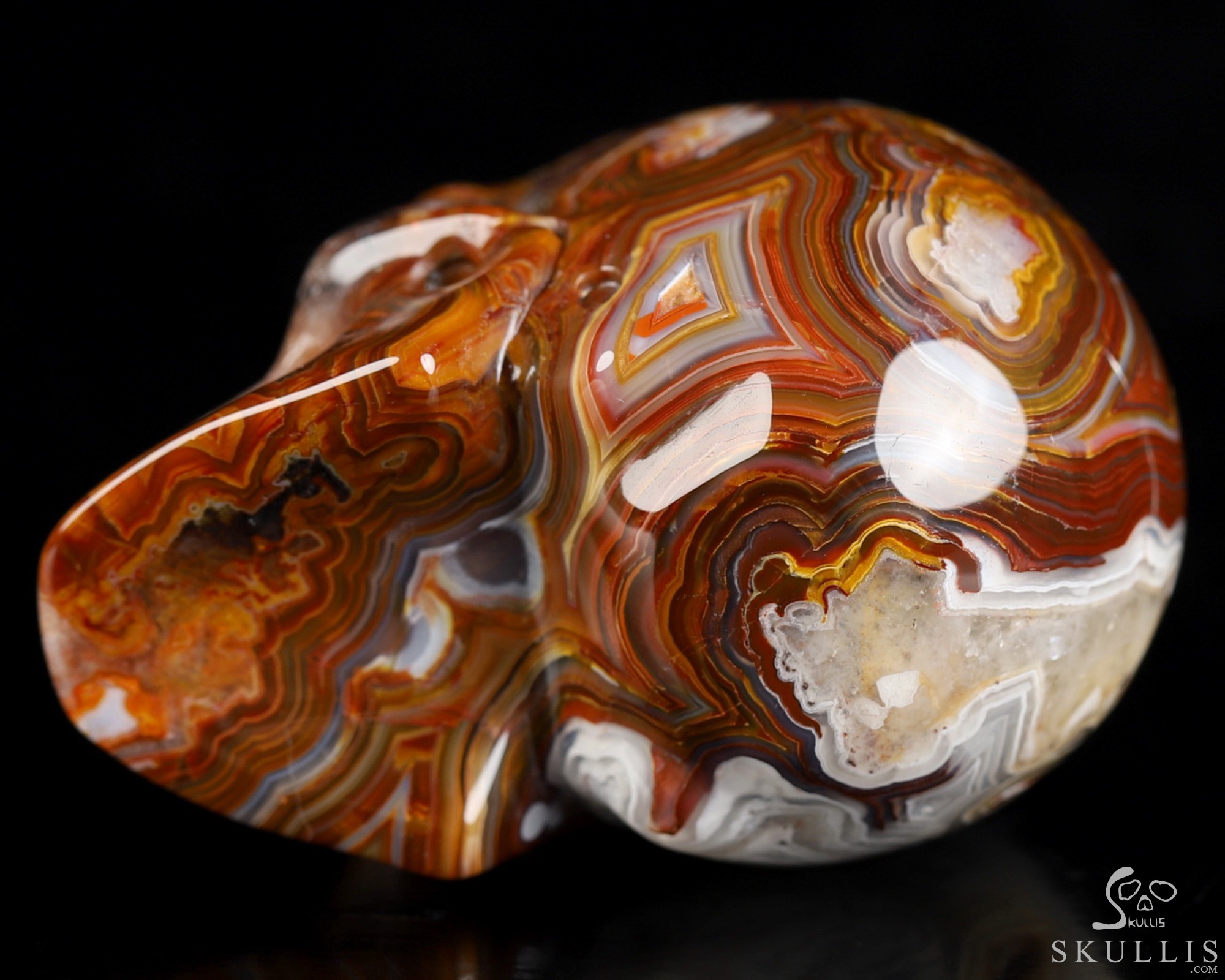 Gemstone 2.0" Red Crazy Lace Agate Hand Carved Crystal Skull, Realistic, Crystal Healing Gemstone 2.0" Red Crazy Lace Agate Hand Carved Crystal Skull, Realistic, Crystal Healing