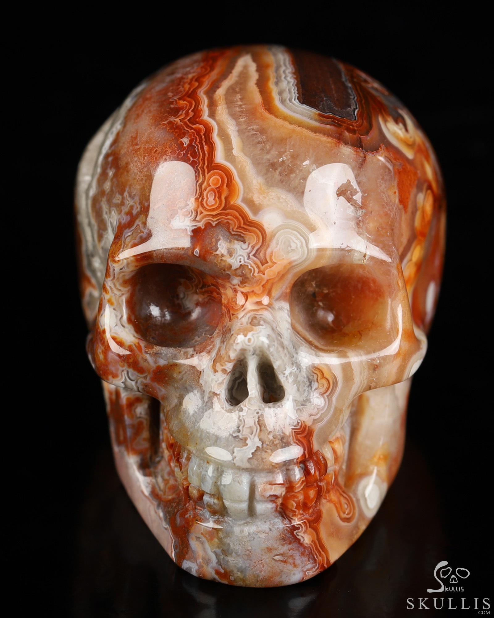 Gemstone 2.0" Red Crazy Lace Agate Hand Carved Crystal Skull, Realistic, Crystal Healing Gemstone 2.0" Red Crazy Lace Agate Hand Carved Crystal Skull, Realistic, Crystal Healing