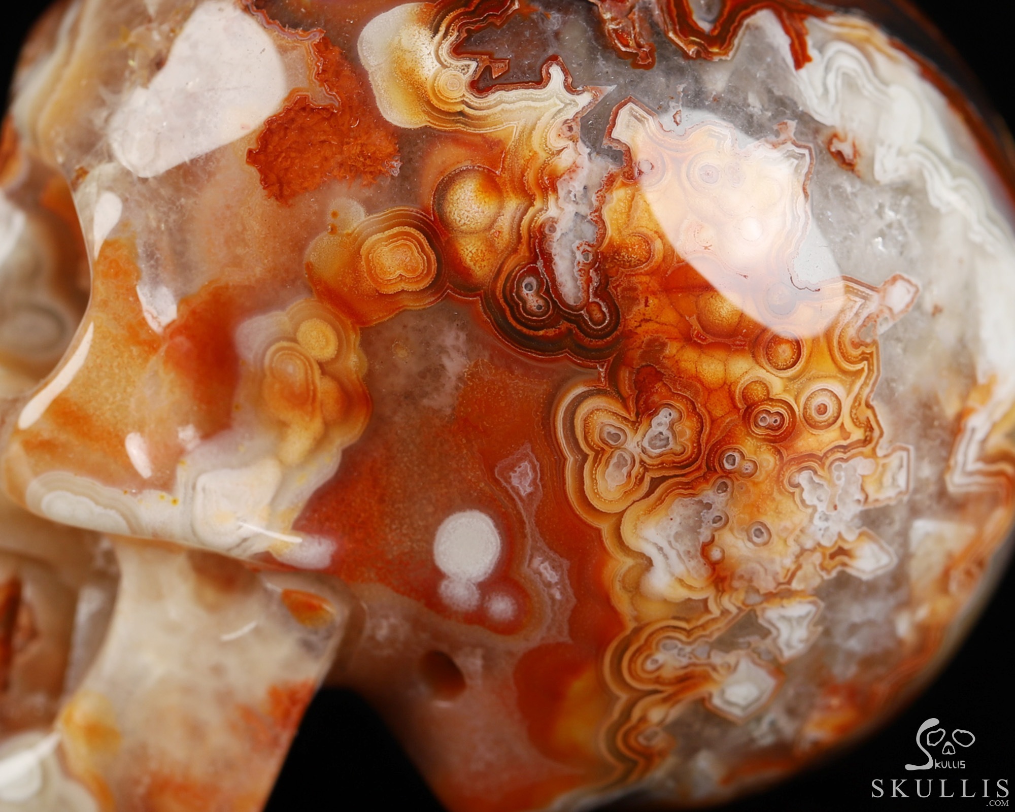 Gemstone 2.0" Red Crazy Lace Agate Hand Carved Crystal Skull, Realistic, Crystal Healing Gemstone 2.0" Red Crazy Lace Agate Hand Carved Crystal Skull, Realistic, Crystal Healing