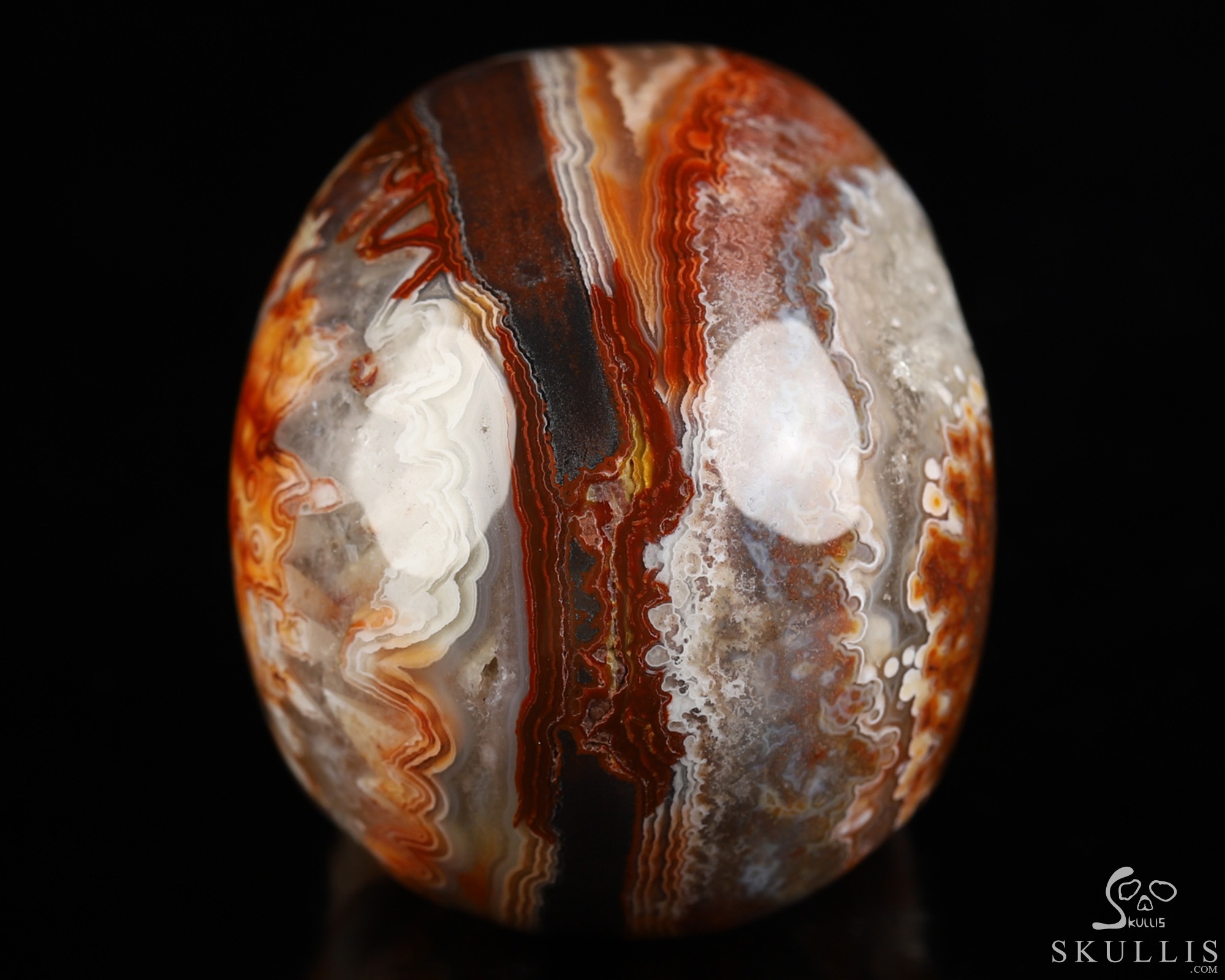 Gemstone 2.0" Red Crazy Lace Agate Hand Carved Crystal Skull, Realistic, Crystal Healing Gemstone 2.0" Red Crazy Lace Agate Hand Carved Crystal Skull, Realistic, Crystal Healing