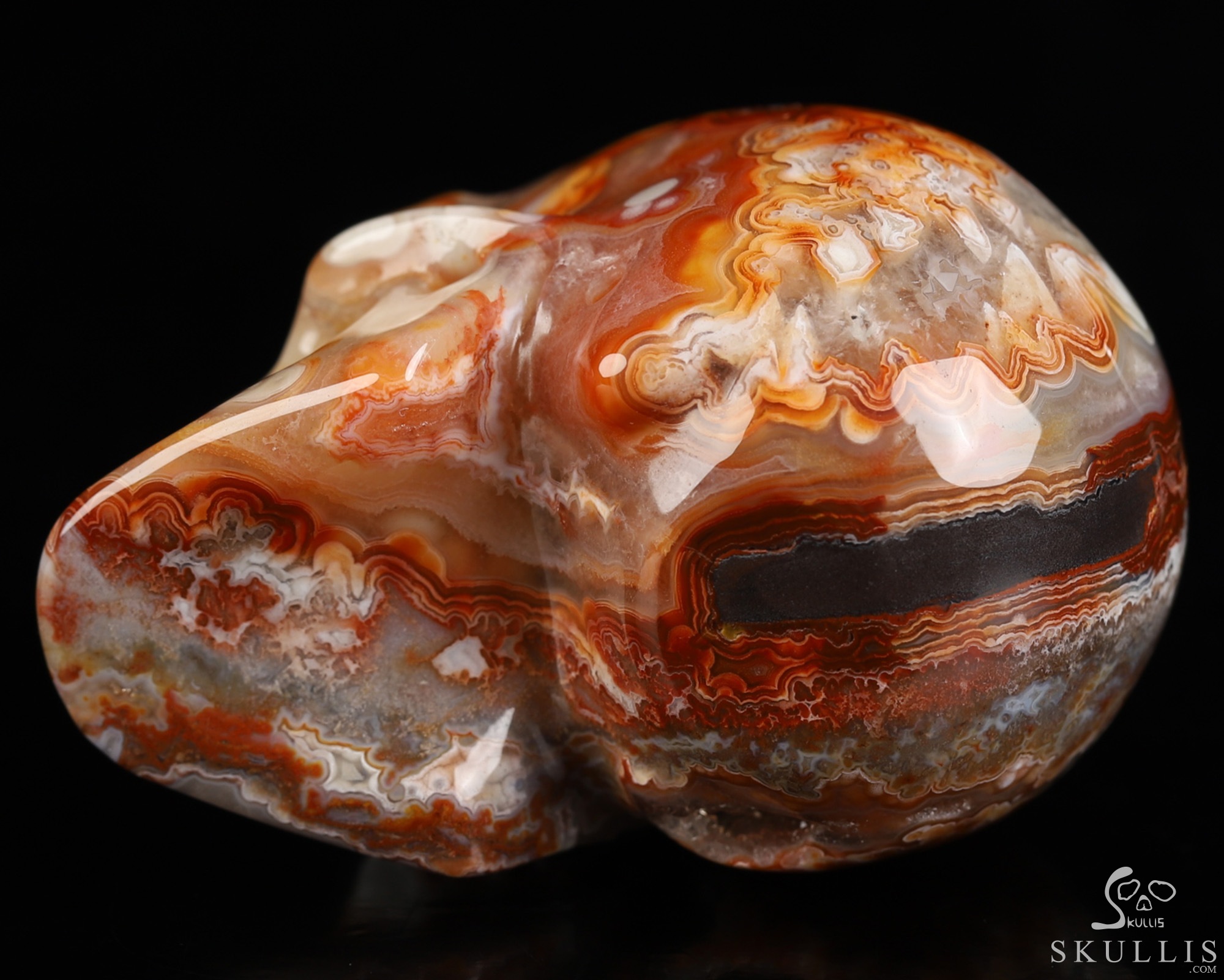 Gemstone 2.0" Red Crazy Lace Agate Hand Carved Crystal Skull, Realistic, Crystal Healing Gemstone 2.0" Red Crazy Lace Agate Hand Carved Crystal Skull, Realistic, Crystal Healing