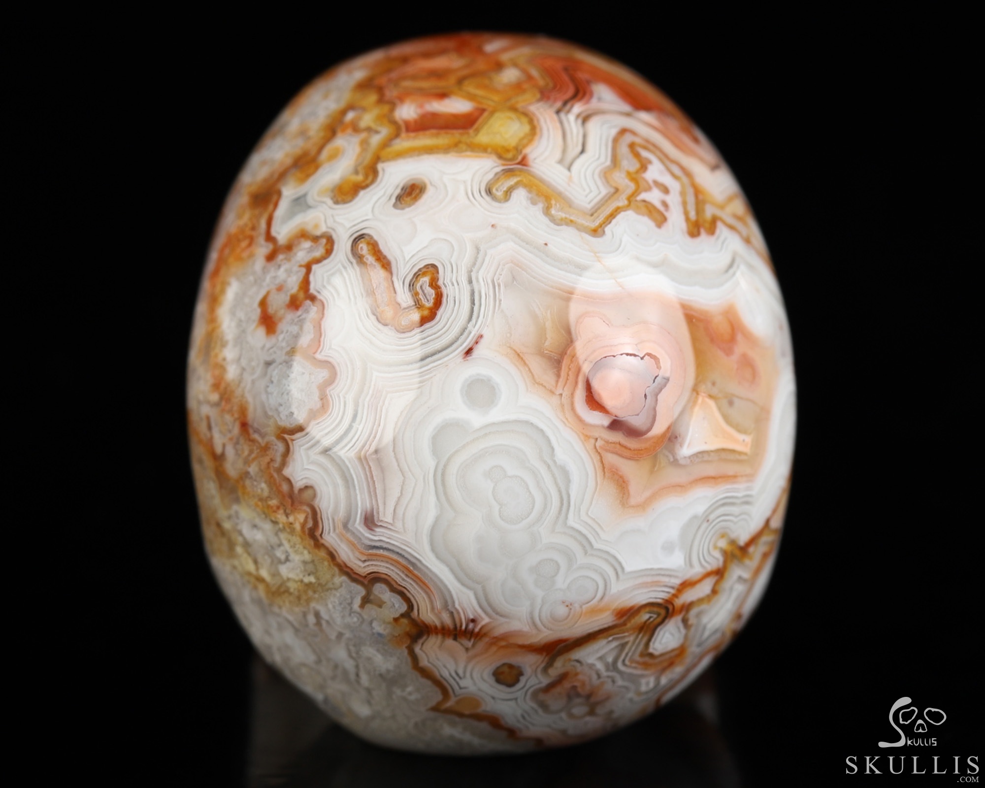 Gemstone 2.0" Red Crazy Lace Agate Hand Carved Crystal Skull, Realistic, Crystal Healing Gemstone 2.0" Red Crazy Lace Agate Hand Carved Crystal Skull, Realistic, Crystal Healing