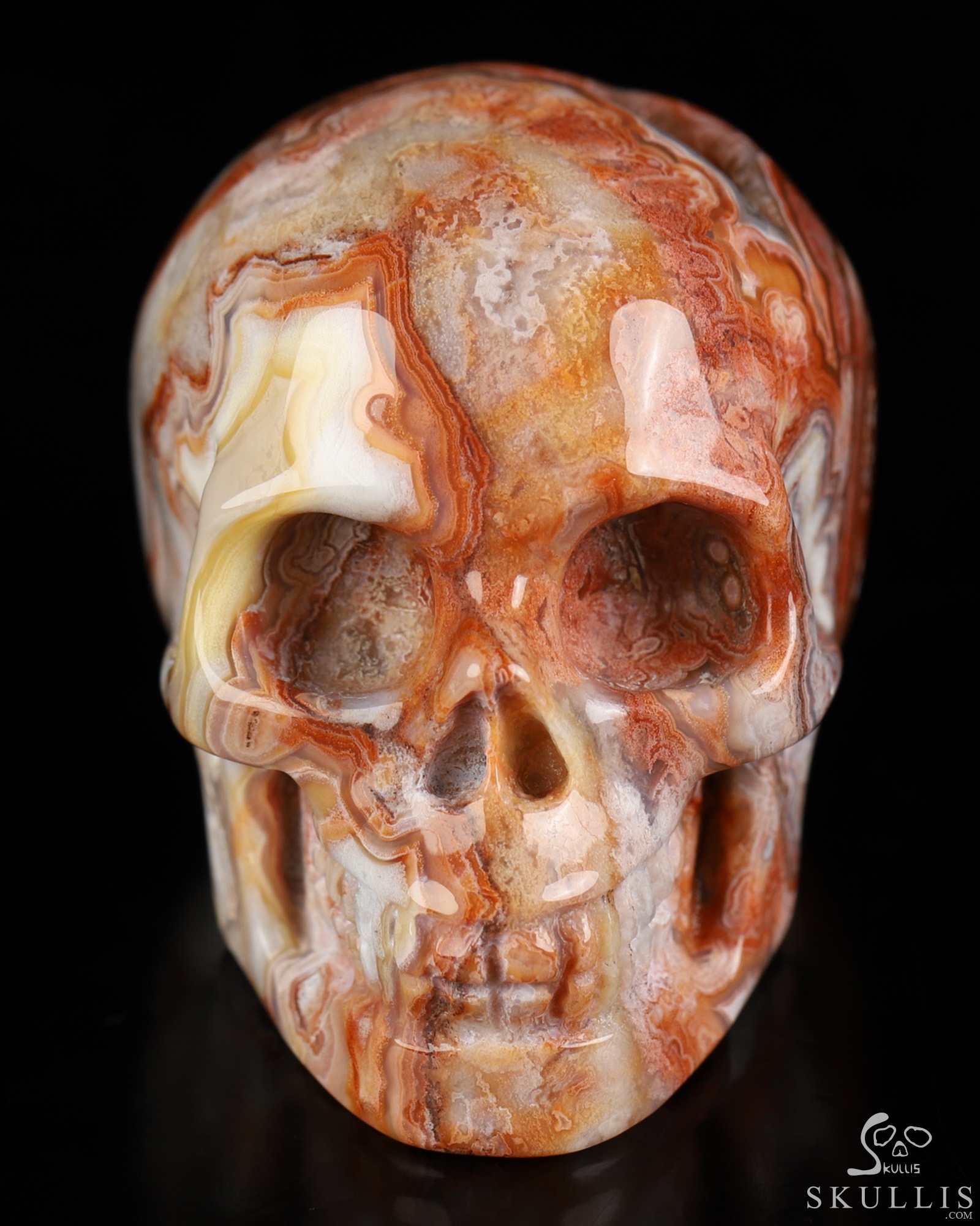 Gemstone 2.0" Red Crazy Lace Agate Hand Carved Crystal Skull, Realistic, Crystal Healing Gemstone 2.0" Red Crazy Lace Agate Hand Carved Crystal Skull, Realistic, Crystal Healing
