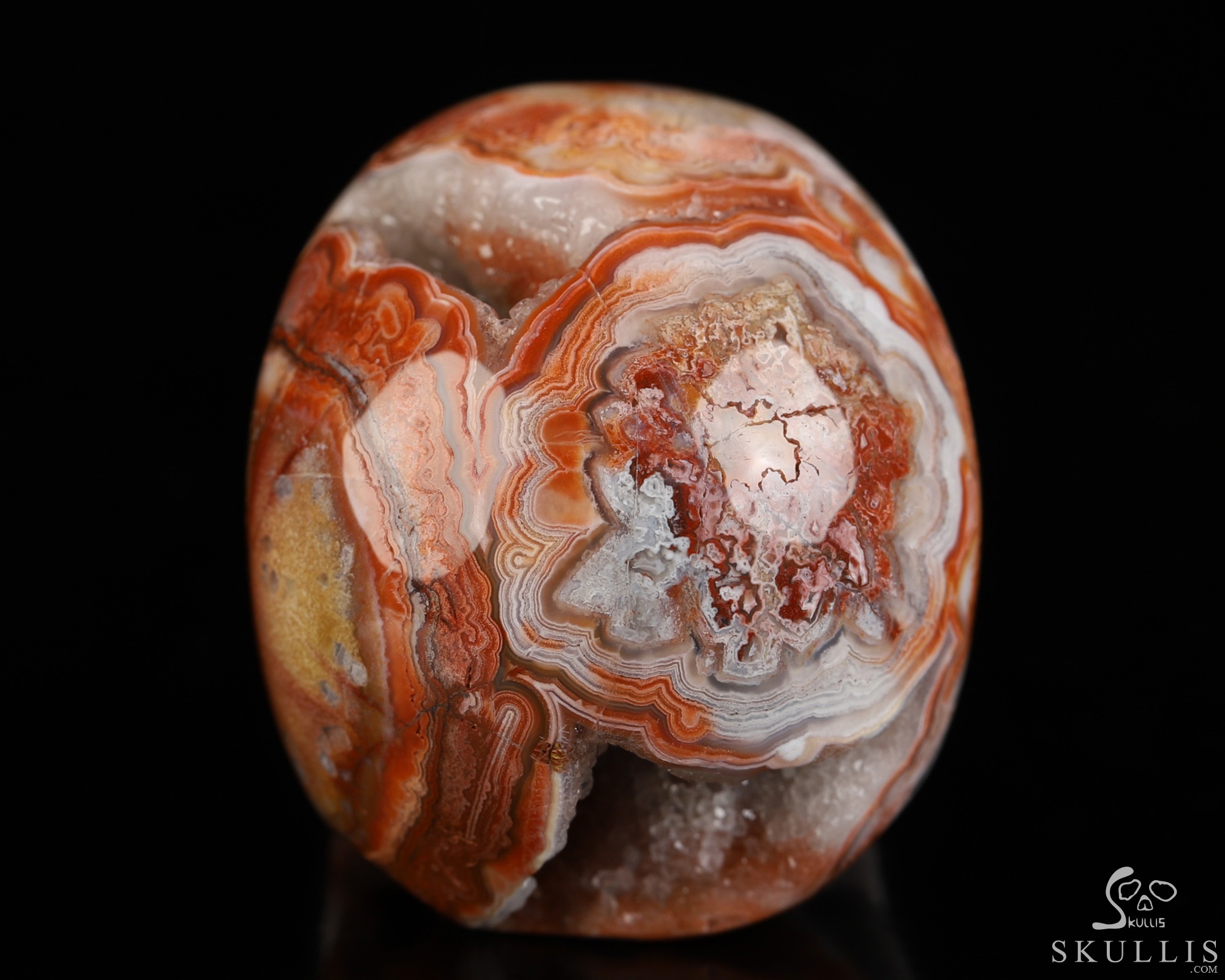 Gemstone 2.0" Red Crazy Lace Agate Hand Carved Crystal Skull, Realistic, Crystal Healing Gemstone 2.0" Red Crazy Lace Agate Hand Carved Crystal Skull, Realistic, Crystal Healing