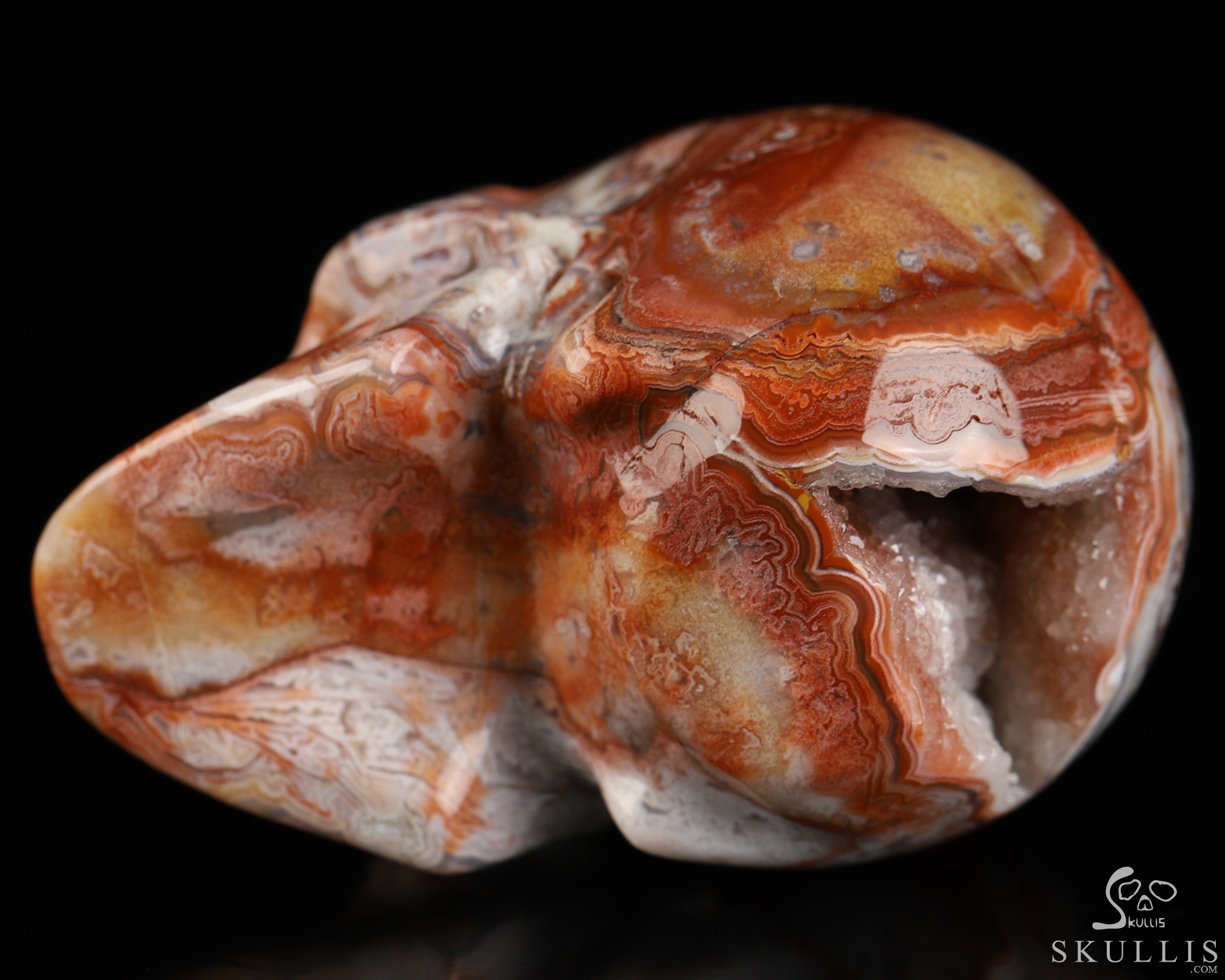 Gemstone 2.0" Red Crazy Lace Agate Hand Carved Crystal Skull, Realistic, Crystal Healing Gemstone 2.0" Red Crazy Lace Agate Hand Carved Crystal Skull, Realistic, Crystal Healing