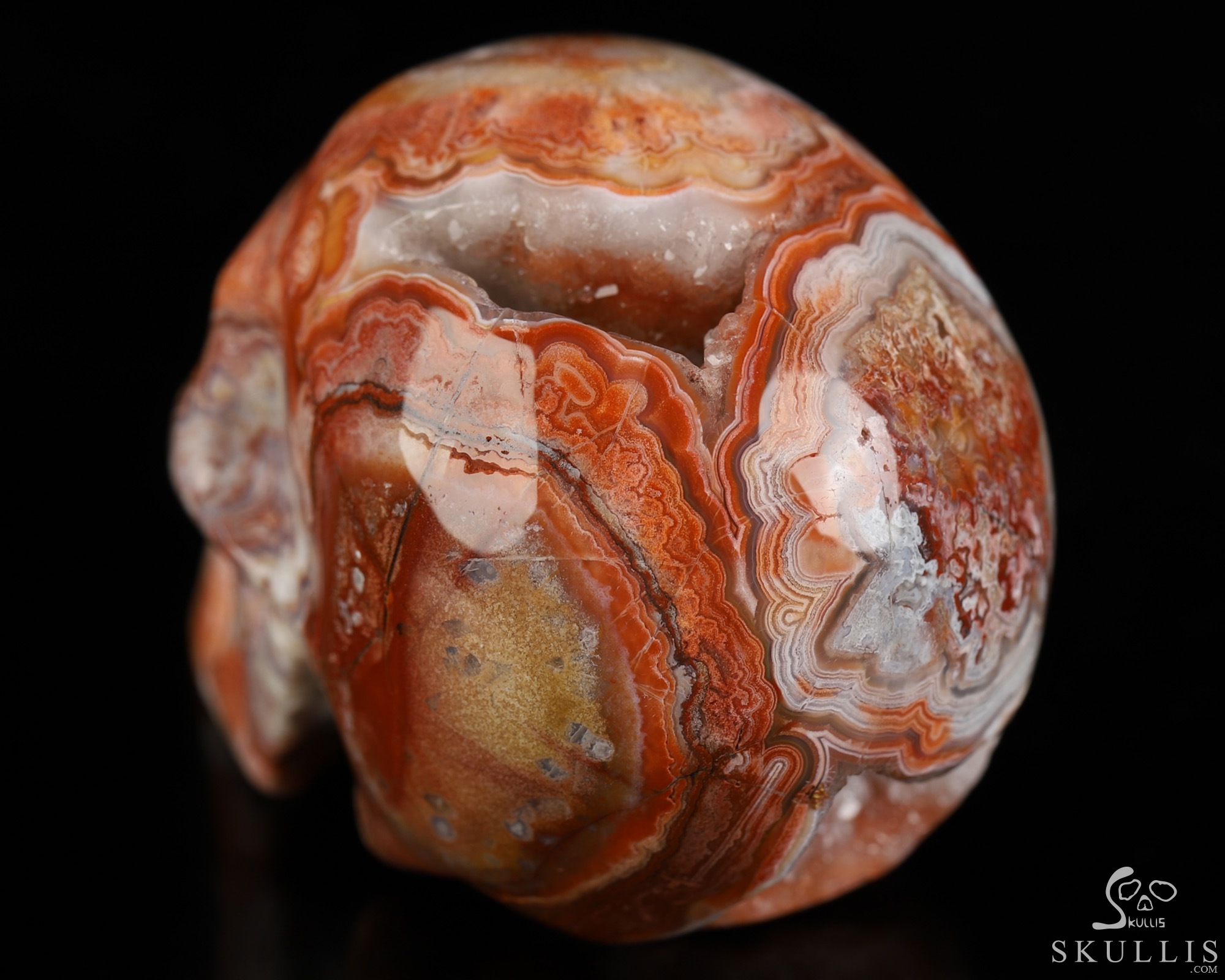 Gemstone 2.0" Red Crazy Lace Agate Hand Carved Crystal Skull, Realistic, Crystal Healing Gemstone 2.0" Red Crazy Lace Agate Hand Carved Crystal Skull, Realistic, Crystal Healing