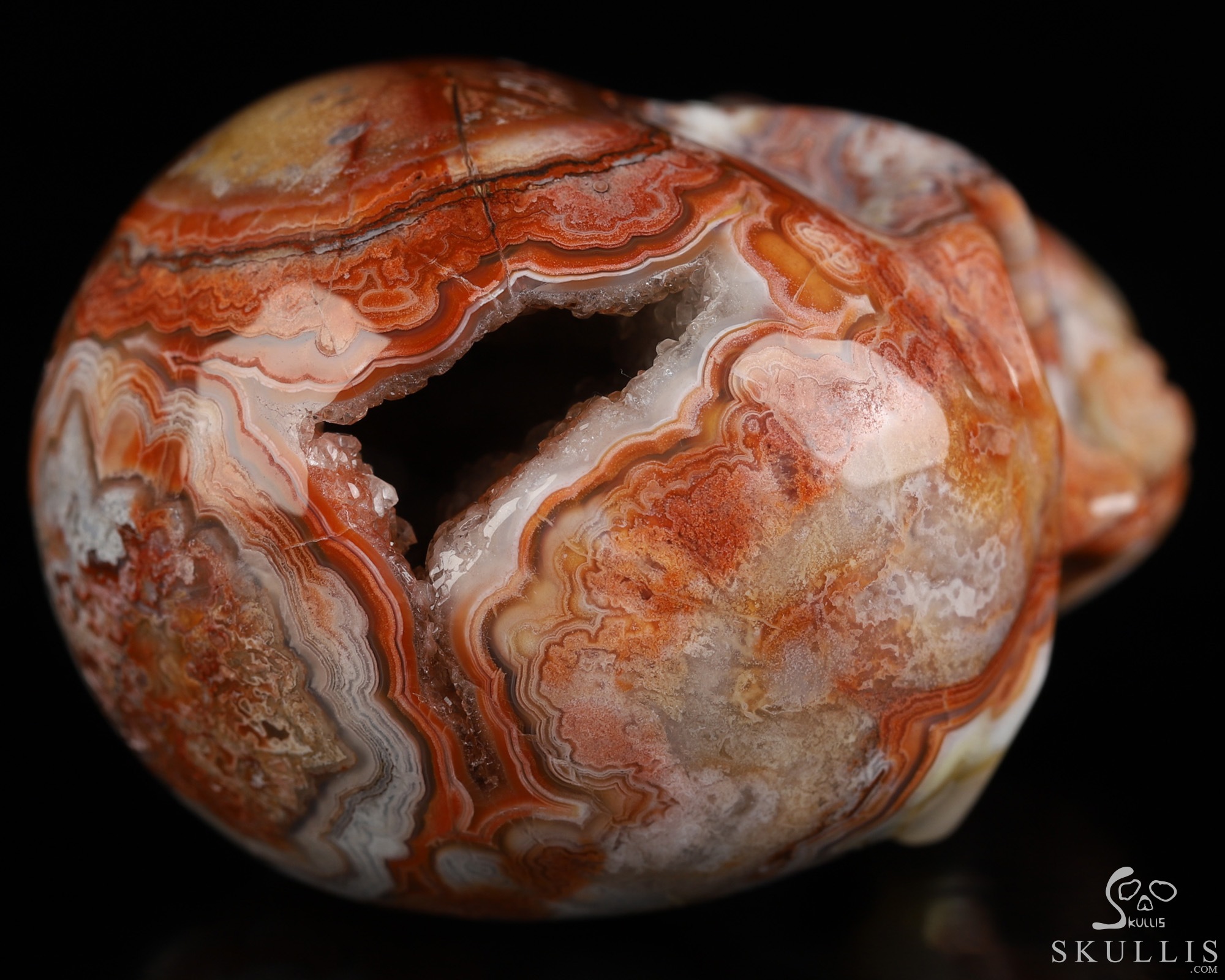 Gemstone 2.0" Red Crazy Lace Agate Hand Carved Crystal Skull, Realistic, Crystal Healing Gemstone 2.0" Red Crazy Lace Agate Hand Carved Crystal Skull, Realistic, Crystal Healing