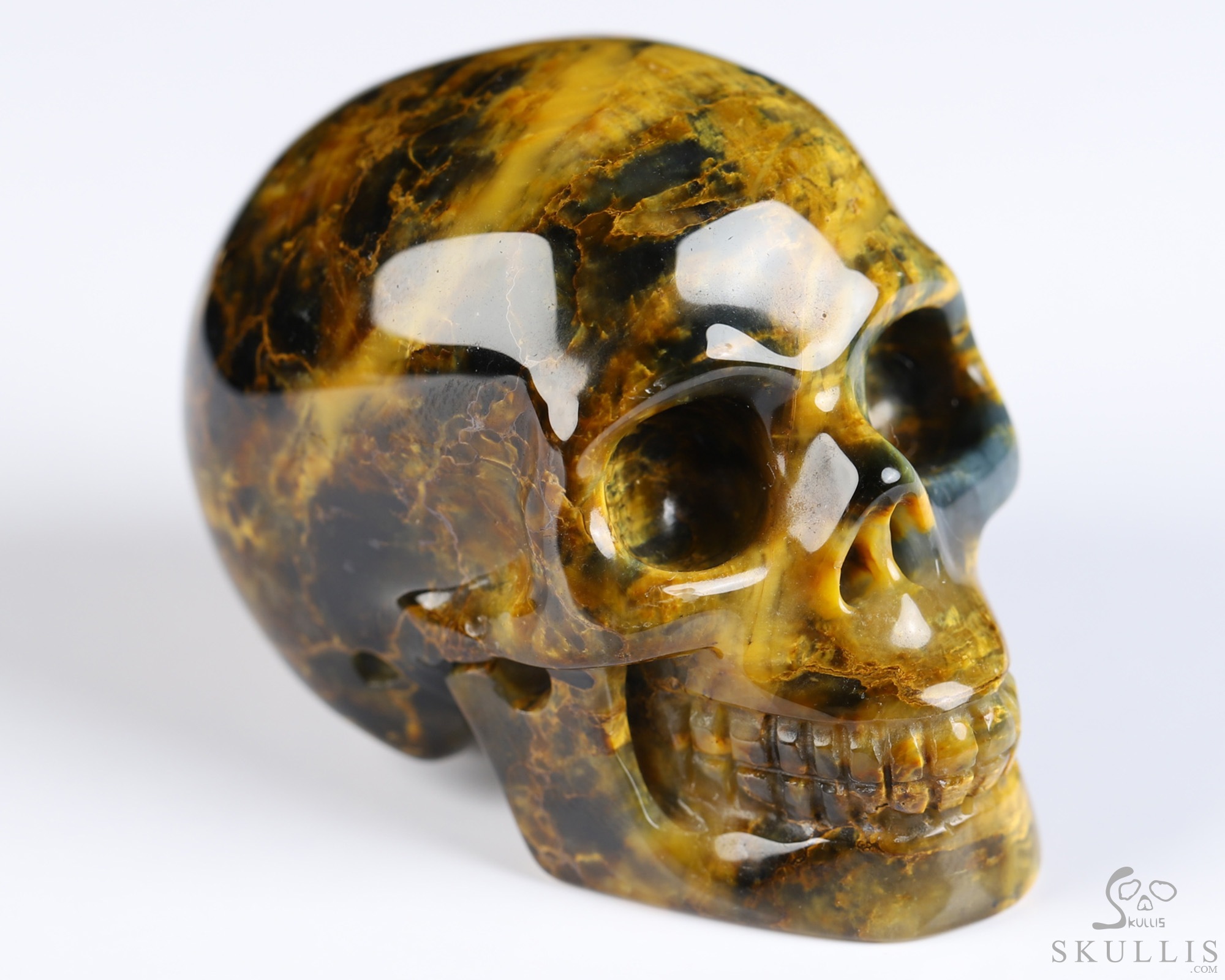 2.0" New Pietersite Hand Carved Crystal Skull, Realistic, Crystal Healing 2.0" New Pietersite Hand Carved Crystal Skull, Realistic, Crystal Healing
