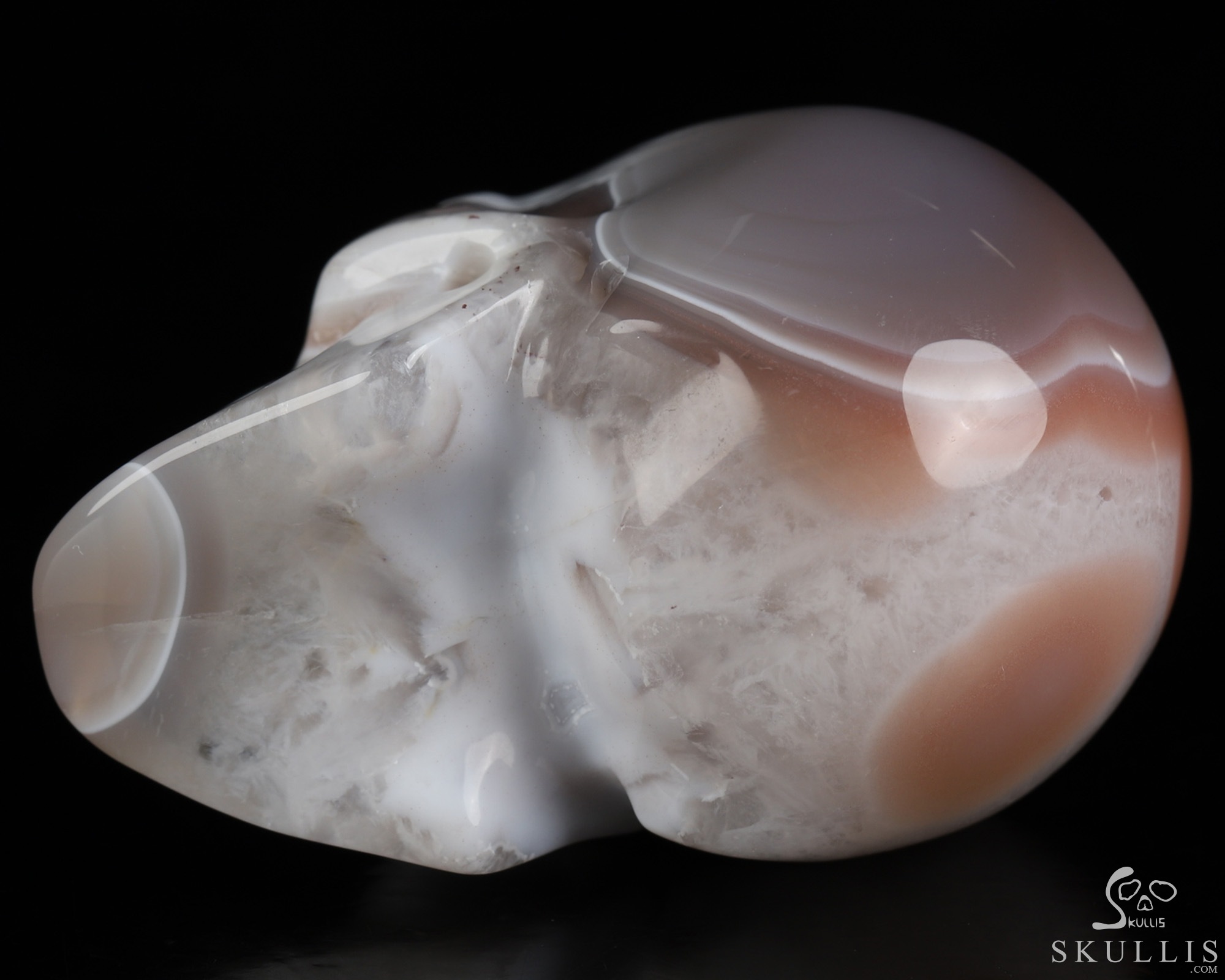 Gemstone 2.0" Mozambique Agate Hand Carved Crystal Skull, Realistic, Crystal Healing Gemstone 2.0" Mozambique Agate Hand Carved Crystal Skull, Realistic, Crystal Healing