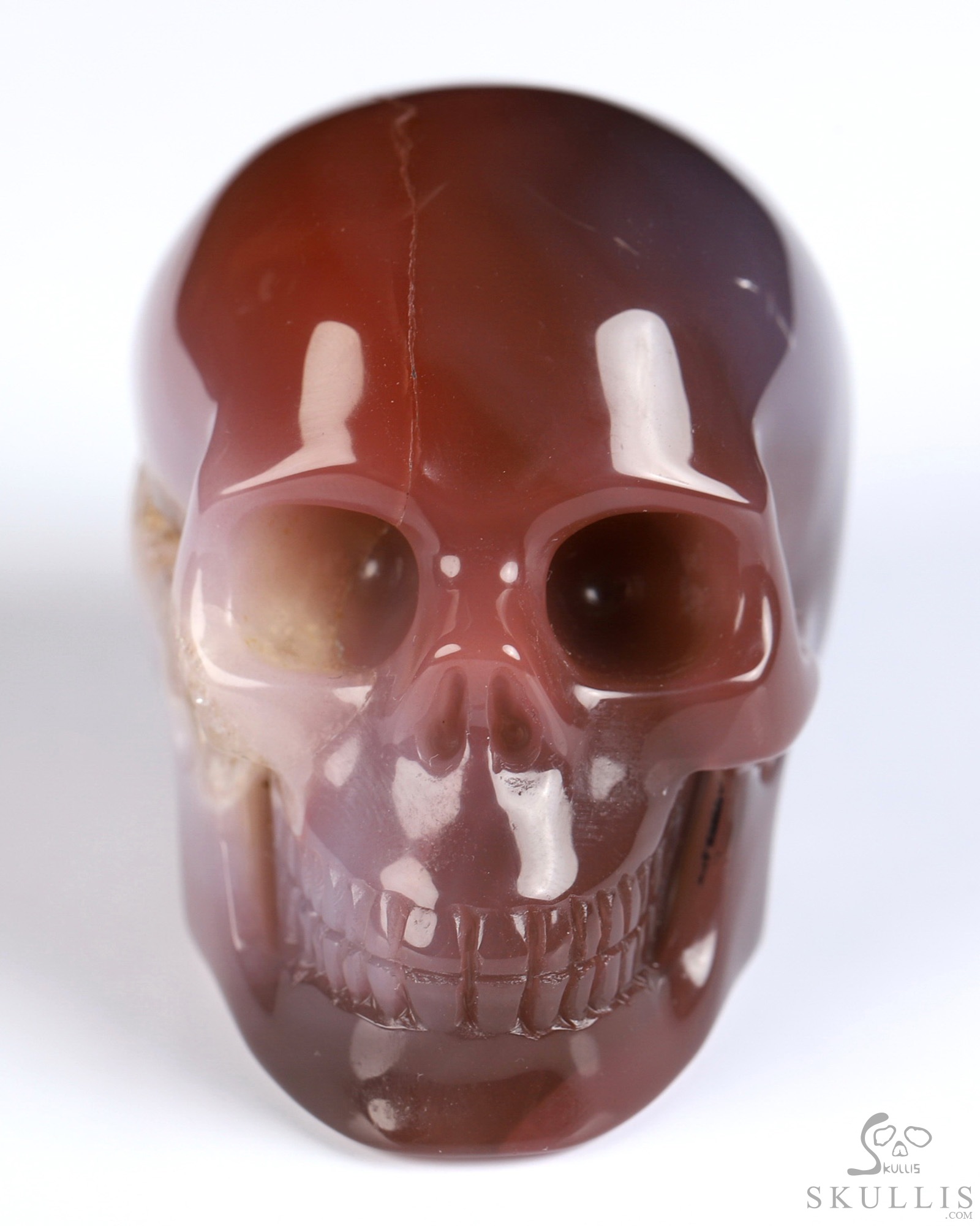 Gemstone 2.0" Mozambique Agate Hand Carved Crystal Skull, Realistic, Crystal Healing Gemstone 2.0" Mozambique Agate Hand Carved Crystal Skull, Realistic, Crystal Healing
