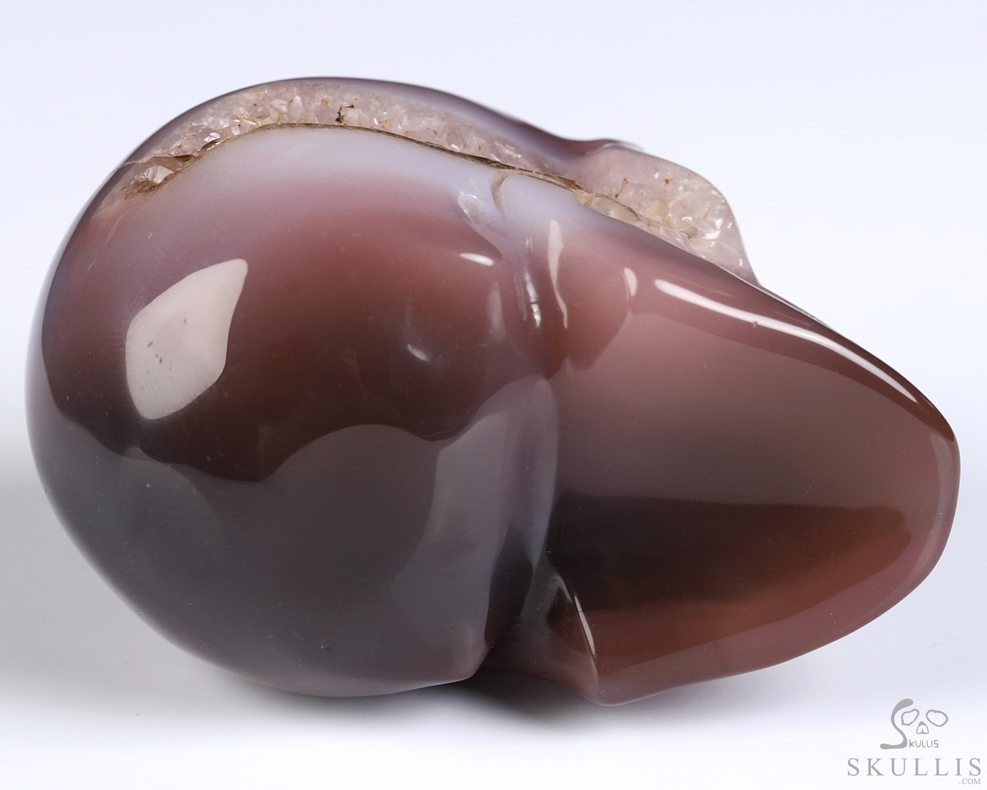 Gemstone 2.0" Mozambique Agate Hand Carved Crystal Skull, Realistic, Crystal Healing Gemstone 2.0" Mozambique Agate Hand Carved Crystal Skull, Realistic, Crystal Healing