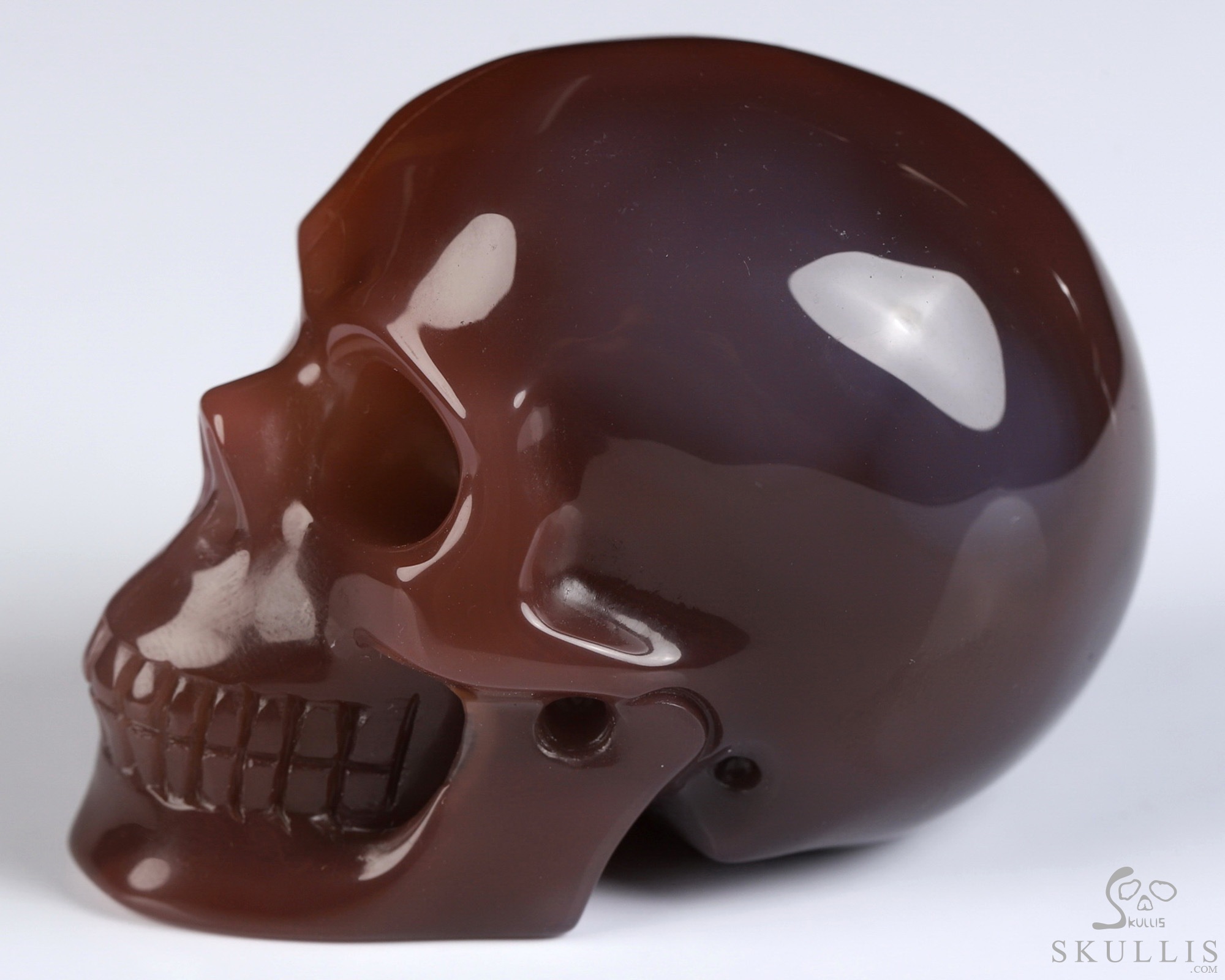 Gemstone 2.0" Mozambique Agate Hand Carved Crystal Skull, Realistic, Crystal Healing Gemstone 2.0" Mozambique Agate Hand Carved Crystal Skull, Realistic, Crystal Healing