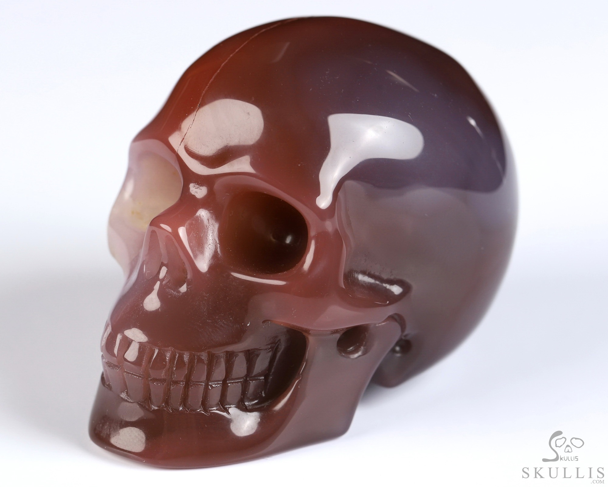 Gemstone 2.0" Mozambique Agate Hand Carved Crystal Skull, Realistic, Crystal Healing Gemstone 2.0" Mozambique Agate Hand Carved Crystal Skull, Realistic, Crystal Healing