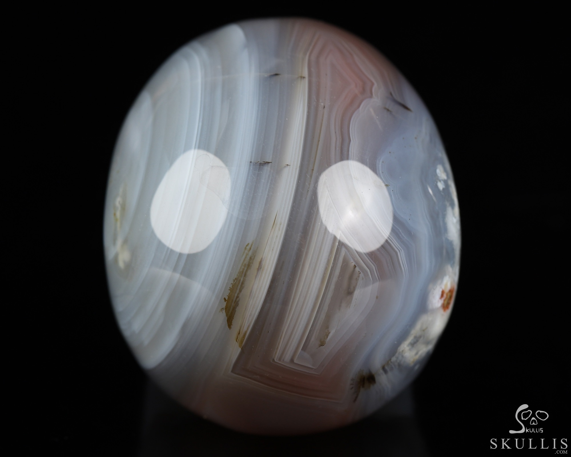 Gemstone 2.0" Mozambique Agate Hand Carved Crystal Skull, Realistic, Crystal Healing Gemstone 2.0" Mozambique Agate Hand Carved Crystal Skull, Realistic, Crystal Healing