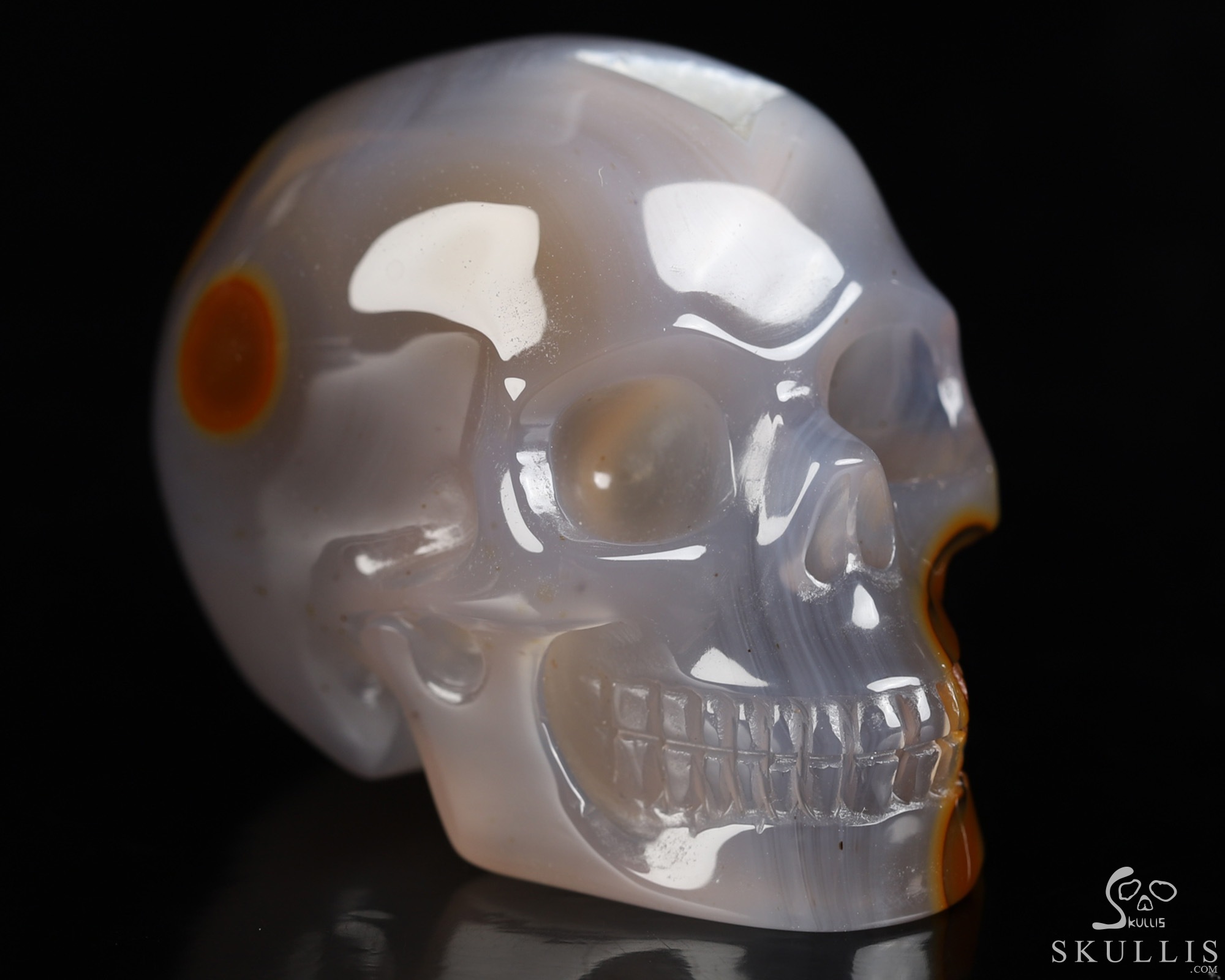 2.0" Agate Geode Hand Carved Crystal Skull, Realistic, Crystal Healing 2.0" Agate Geode Hand Carved Crystal Skull, Realistic, Crystal Healing