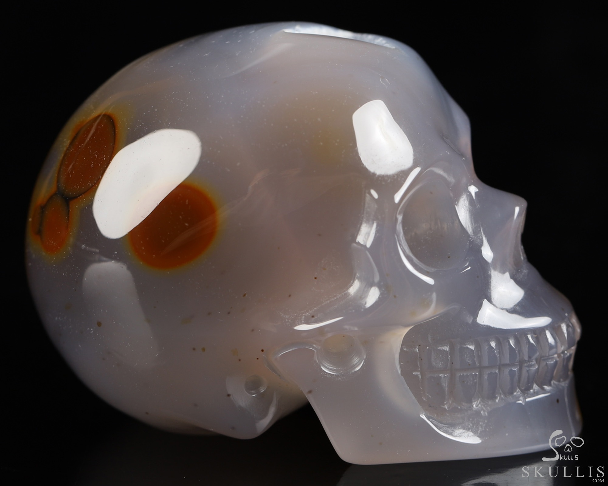 2.0" Agate Geode Hand Carved Crystal Skull, Realistic, Crystal Healing 2.0" Agate Geode Hand Carved Crystal Skull, Realistic, Crystal Healing