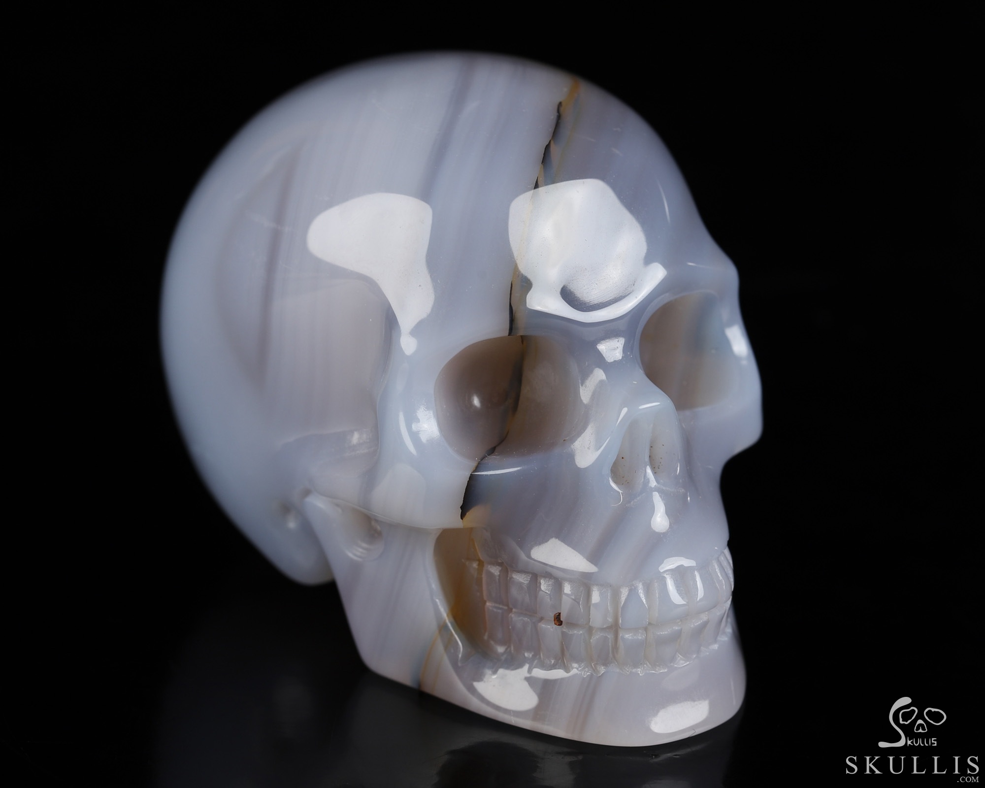 2.0" Agate Hand Carved Crystal Skull, Realistic, Crystal Healing 2.0" Agate Hand Carved Crystal Skull, Realistic, Crystal Healing