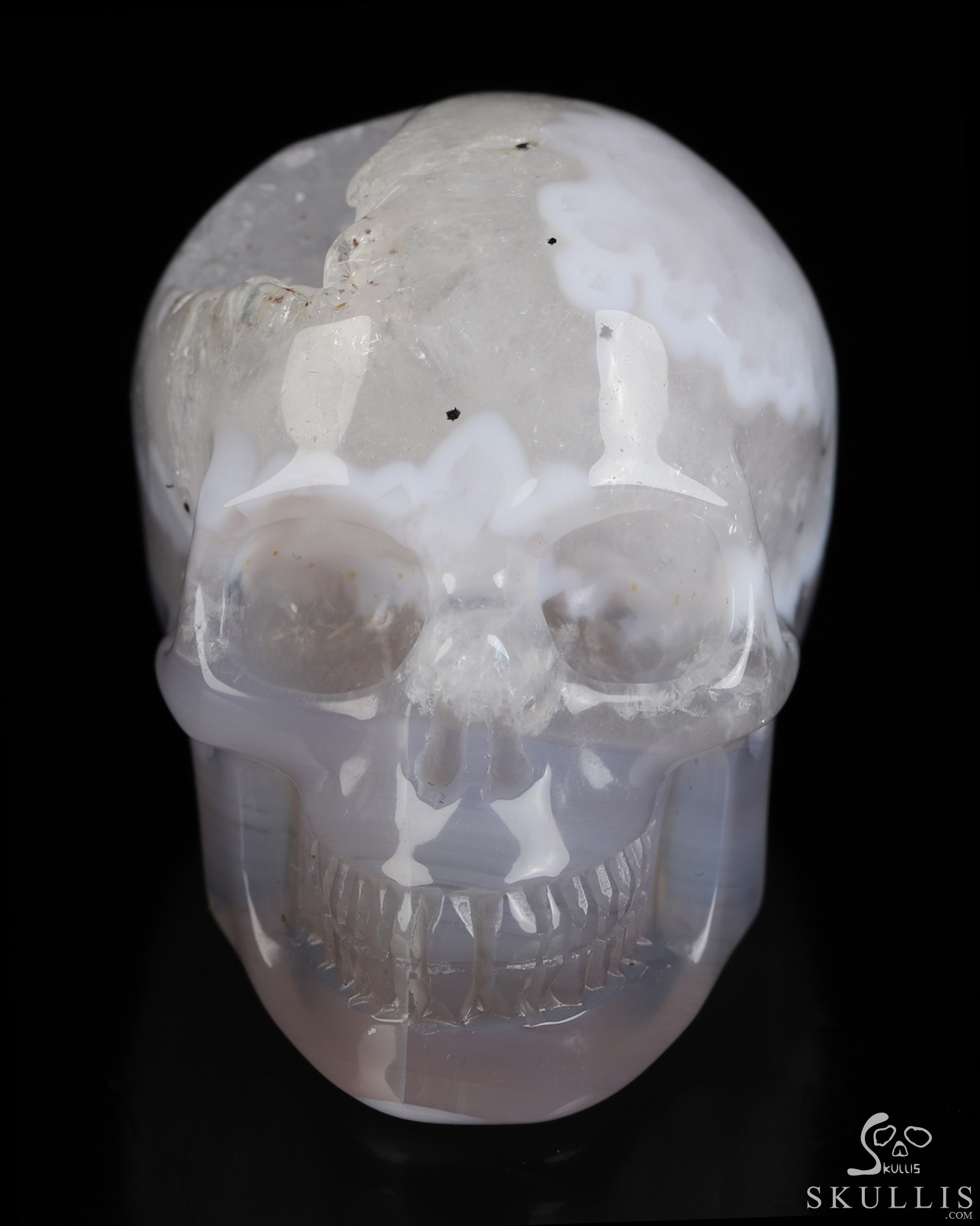 2.0" Agate Geode Hand Carved Crystal Skull, Realistic, Crystal Healing 2.0" Agate Geode Hand Carved Crystal Skull, Realistic, Crystal Healing
