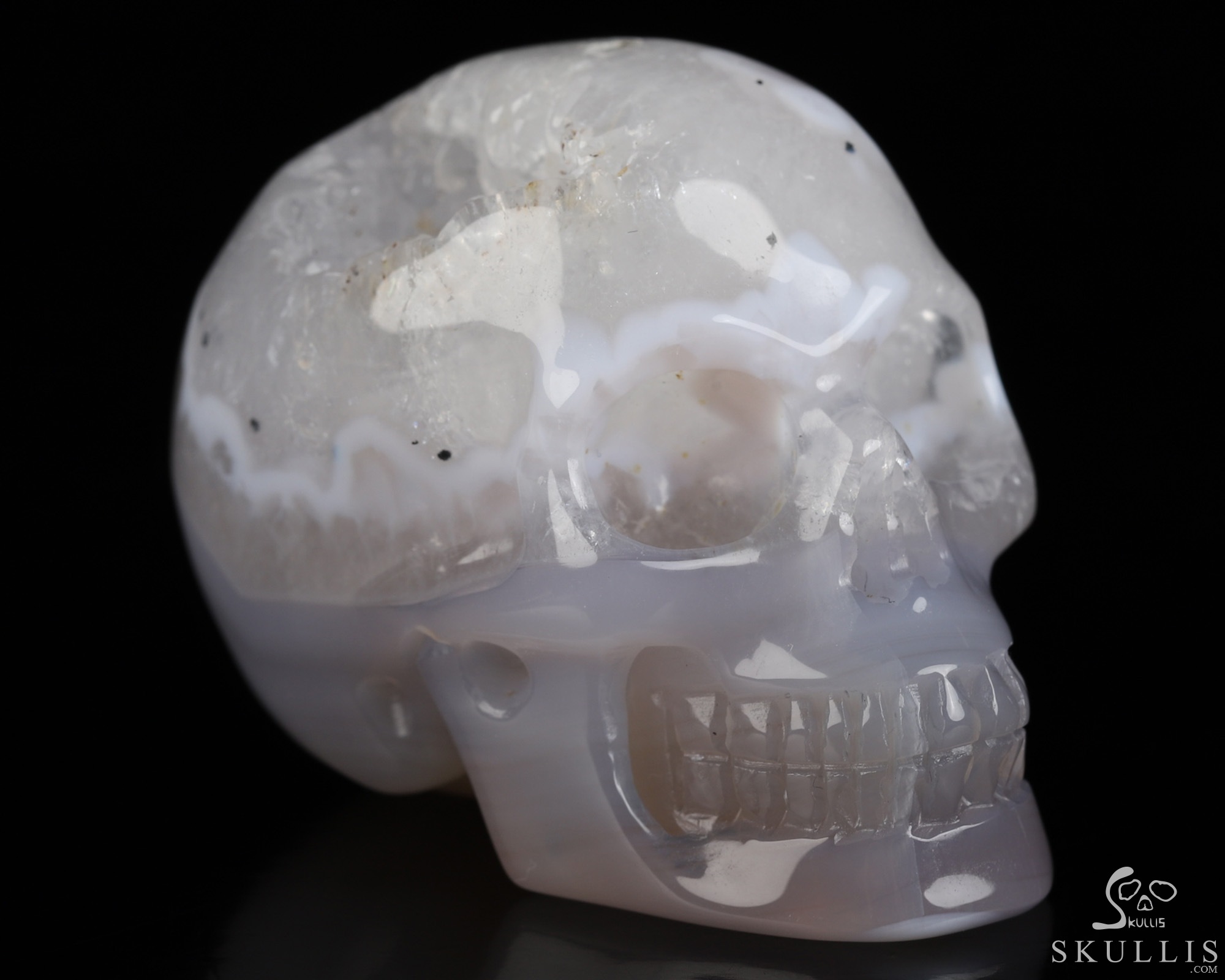 2.0" Agate Geode Hand Carved Crystal Skull, Realistic, Crystal Healing 2.0" Agate Geode Hand Carved Crystal Skull, Realistic, Crystal Healing
