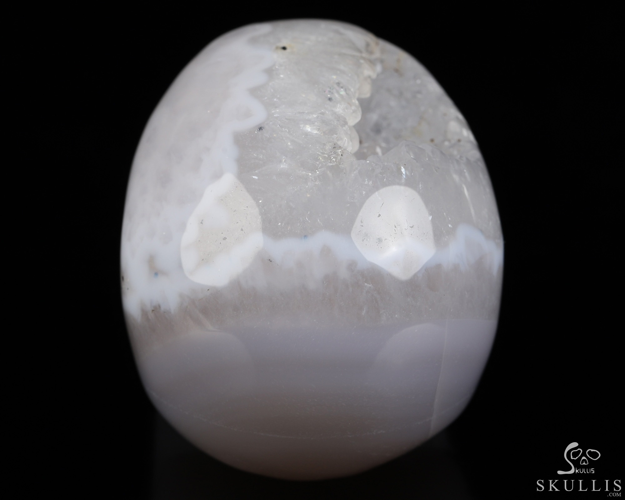 2.0" Agate Geode Hand Carved Crystal Skull, Realistic, Crystal Healing 2.0" Agate Geode Hand Carved Crystal Skull, Realistic, Crystal Healing